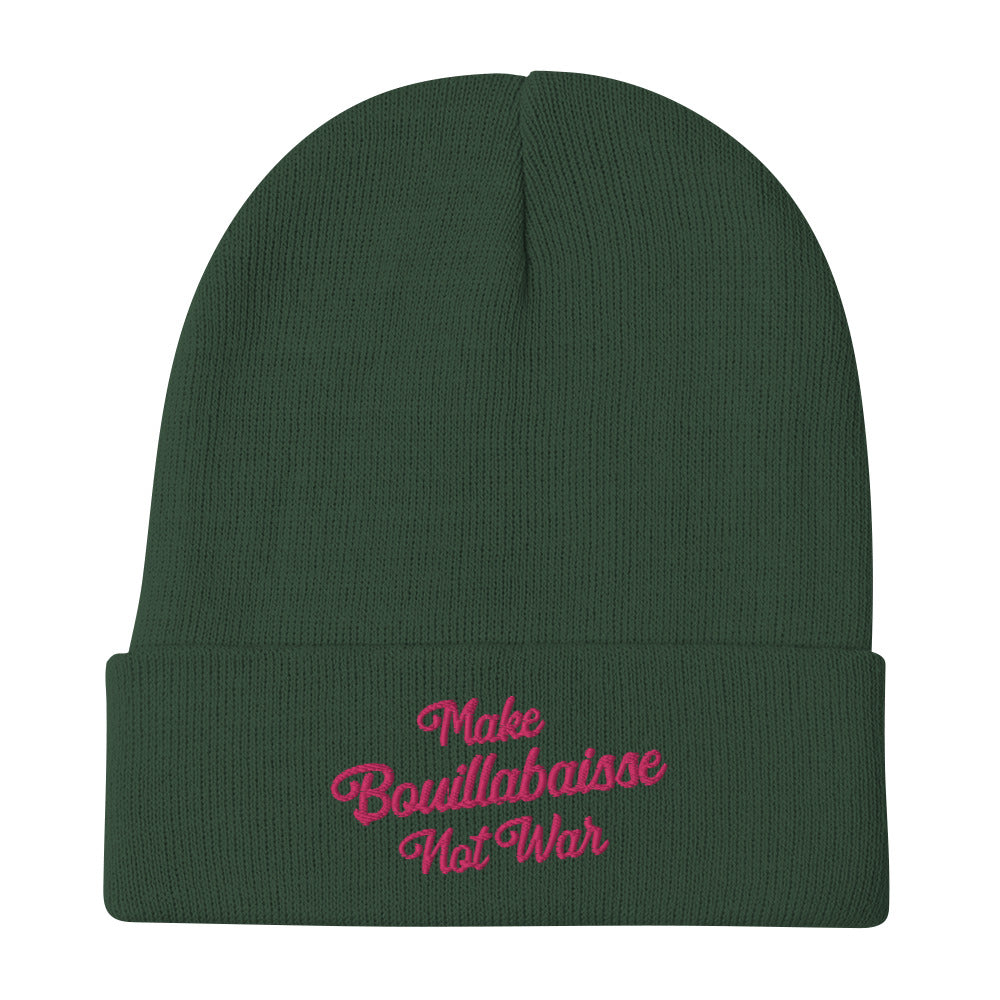 Ribbed beanie Make Bouillabaisse Not War Flamingo