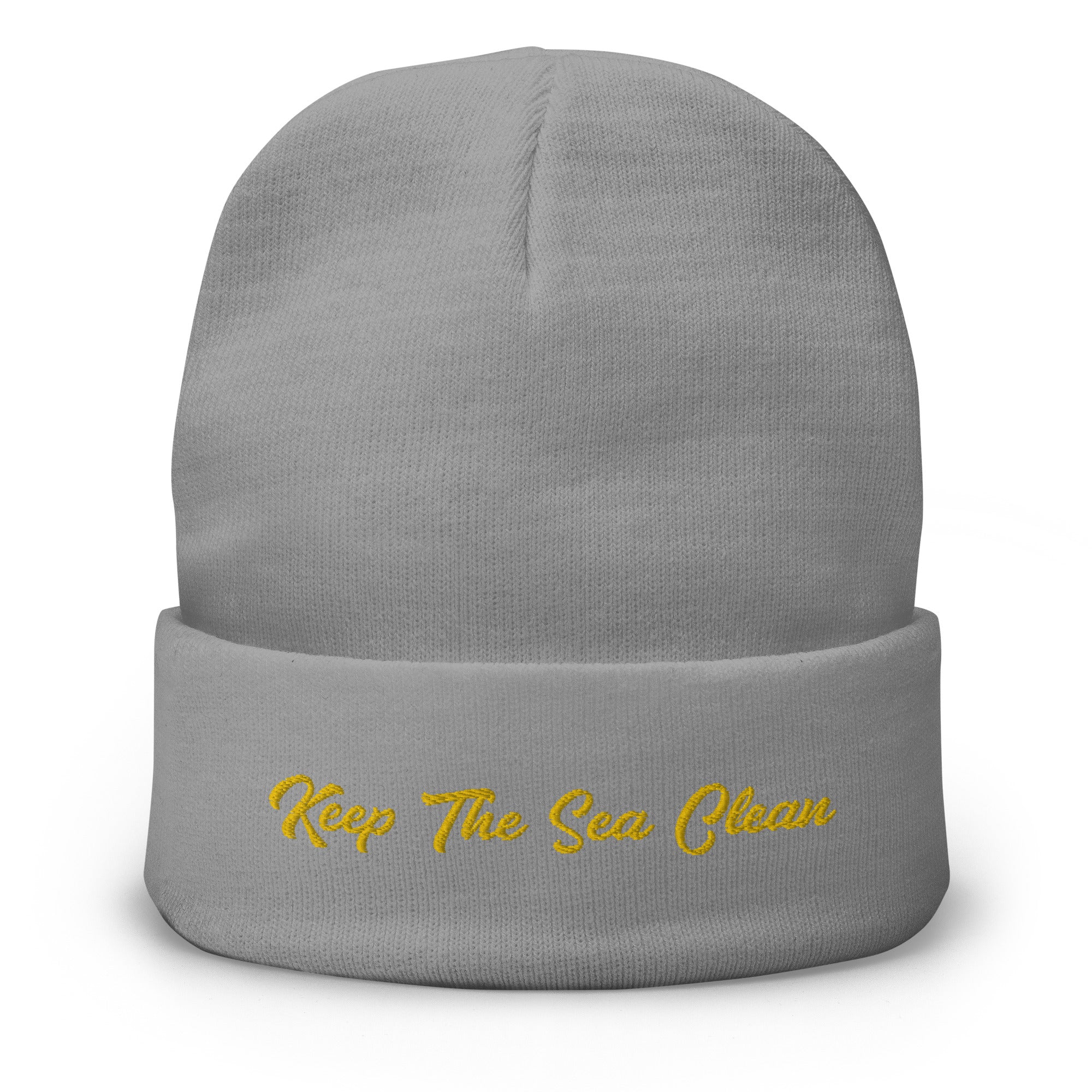 Ribbed beanie Keep The Sea Clean gold
