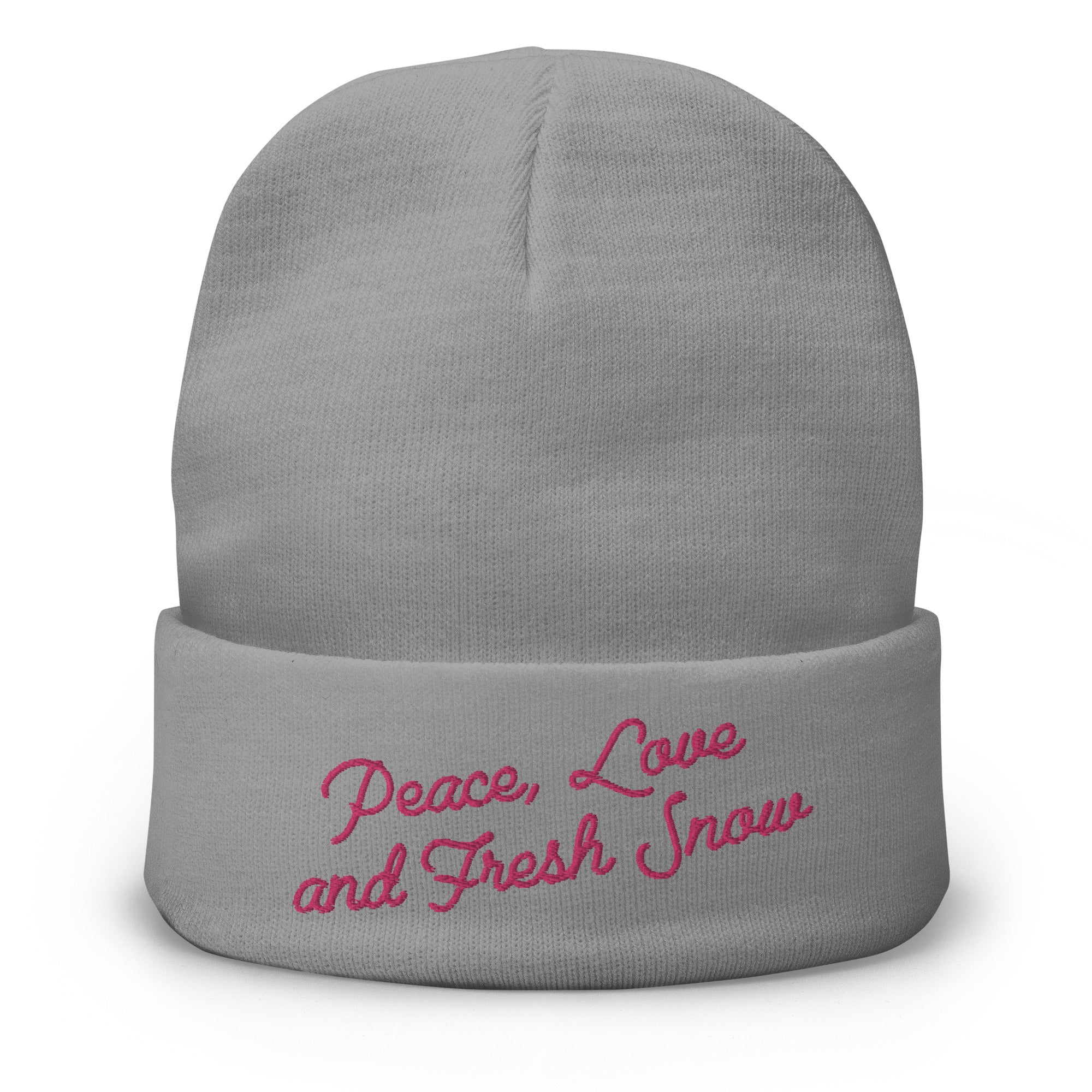 Ribbed beanie Peace, Love and Fresh Snow Flamingo