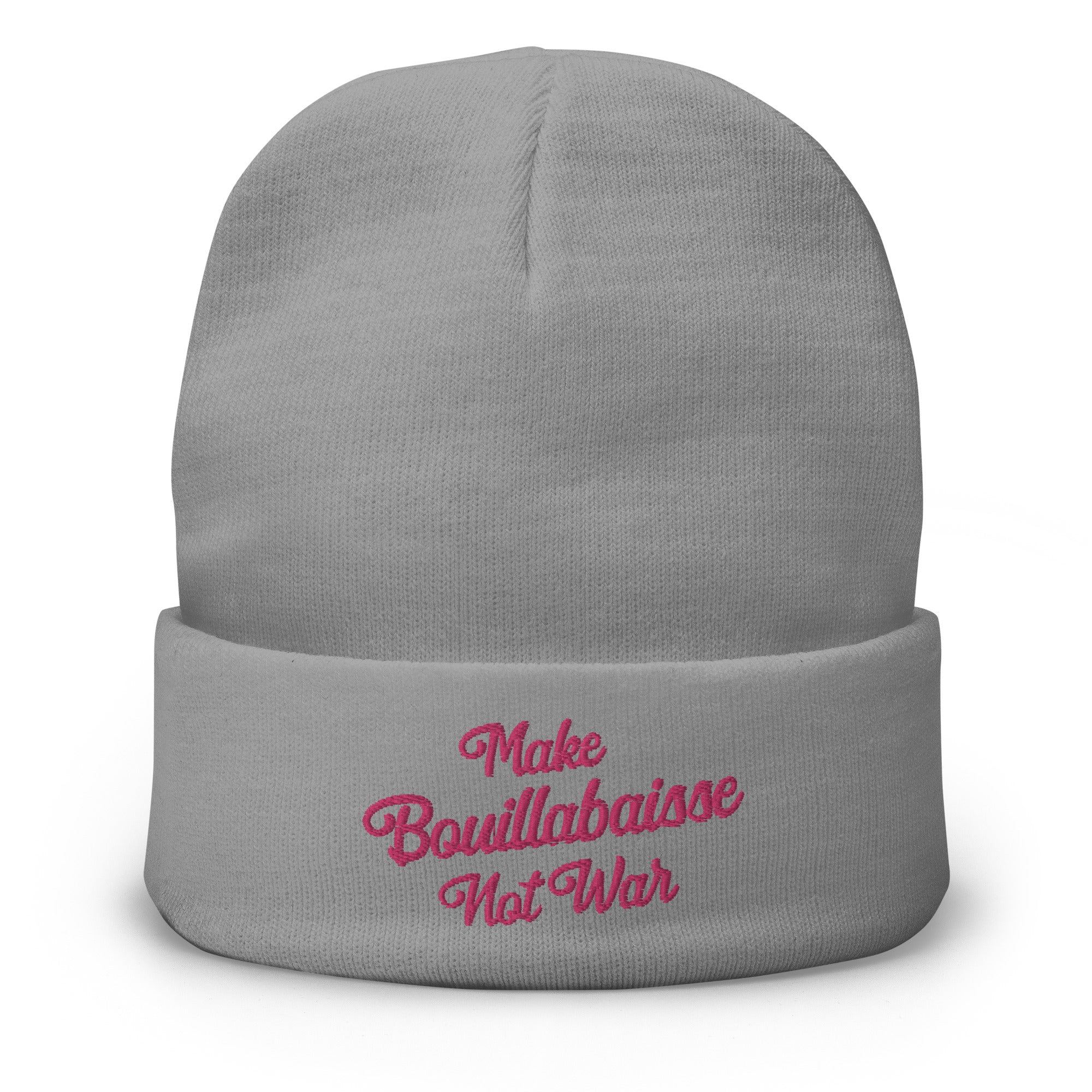Ribbed beanie Make Bouillabaisse Not War Flamingo