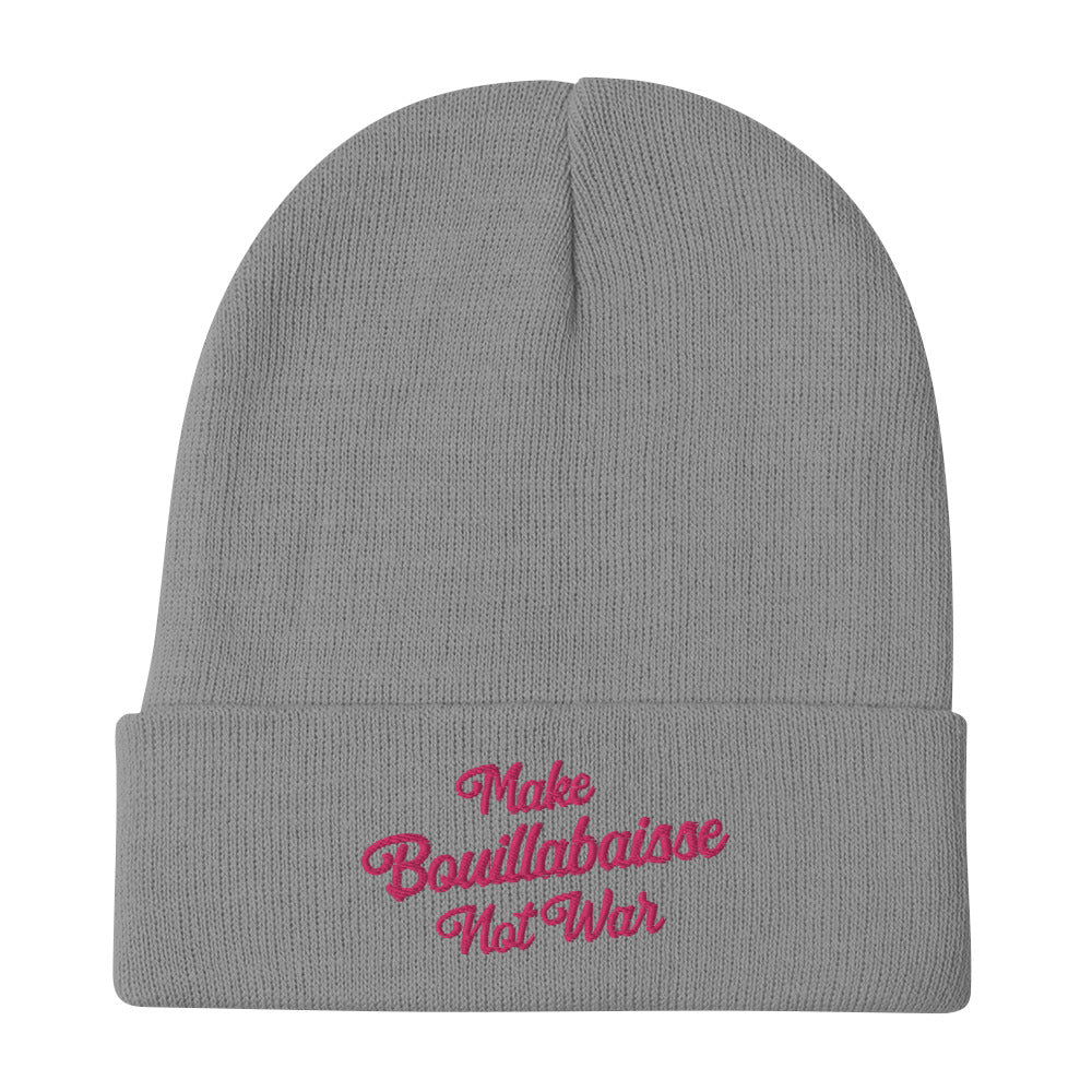 Ribbed beanie Make Bouillabaisse Not War Flamingo