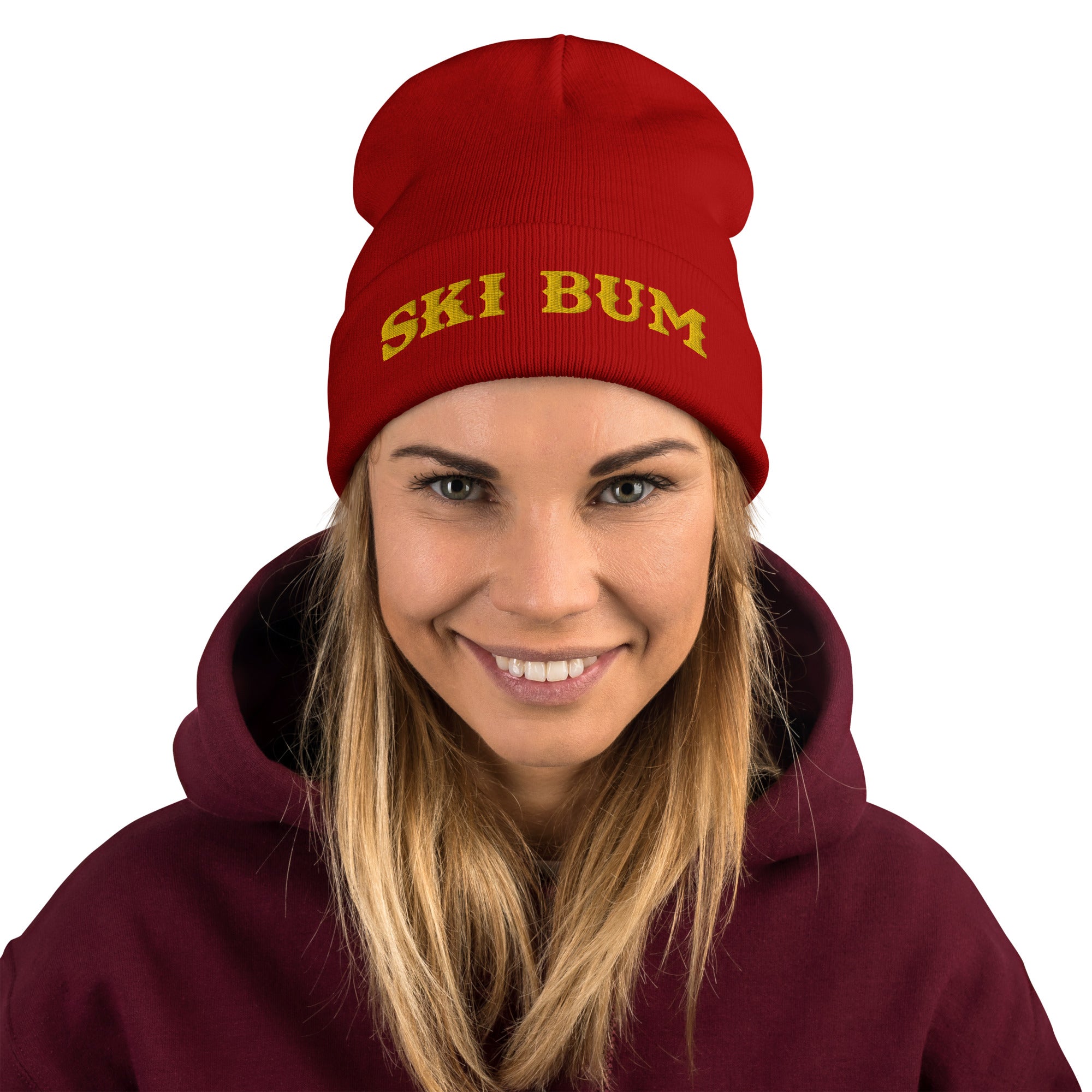Bonnet en tricot côtelé Ski Bum Doré