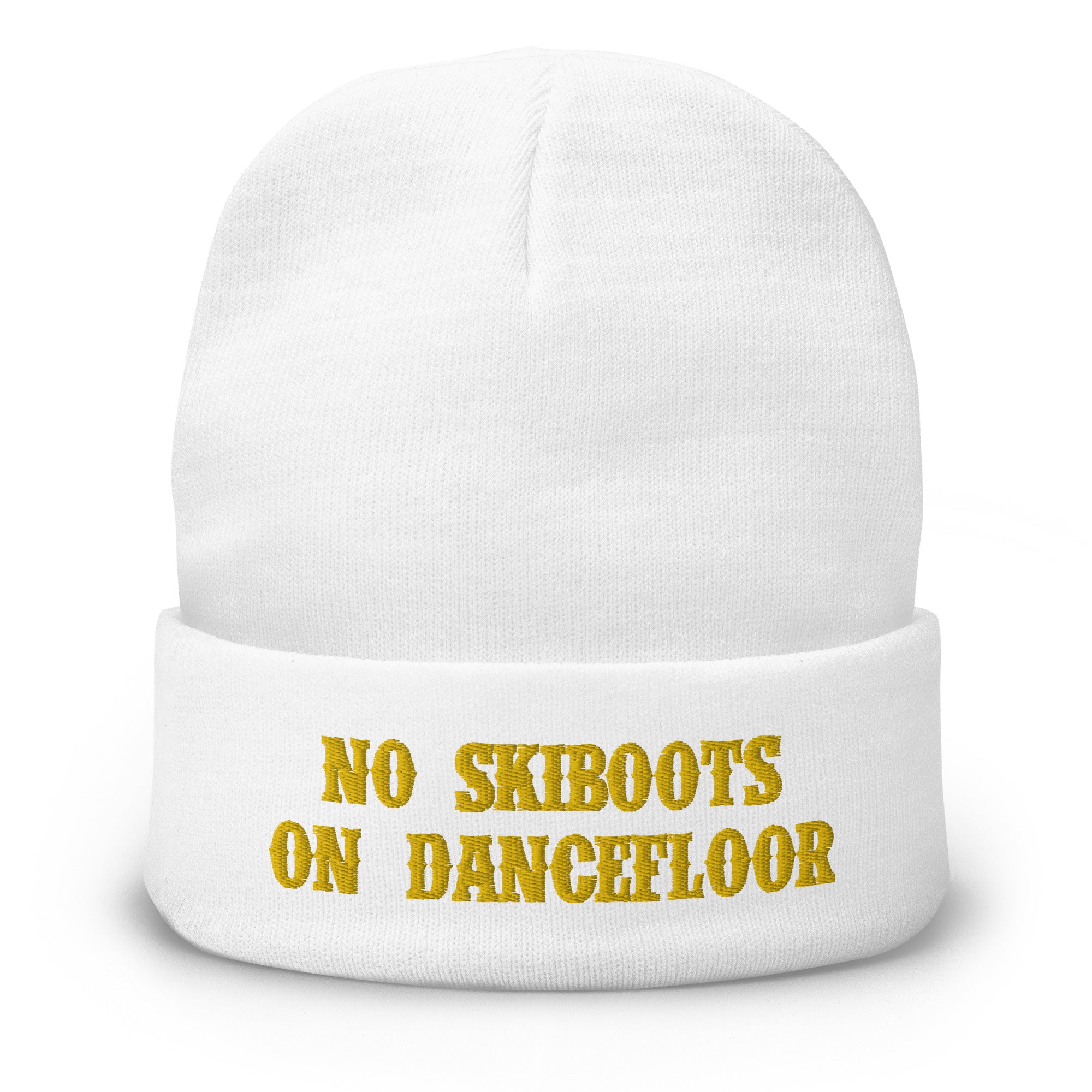 Bonnet en tricot côtelé No Skiboots on Dancefloor doré