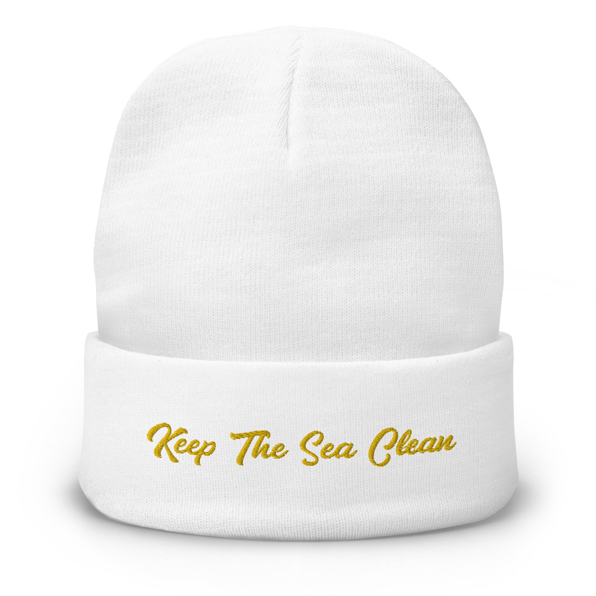 Ribbed beanie Keep The Sea Clean gold