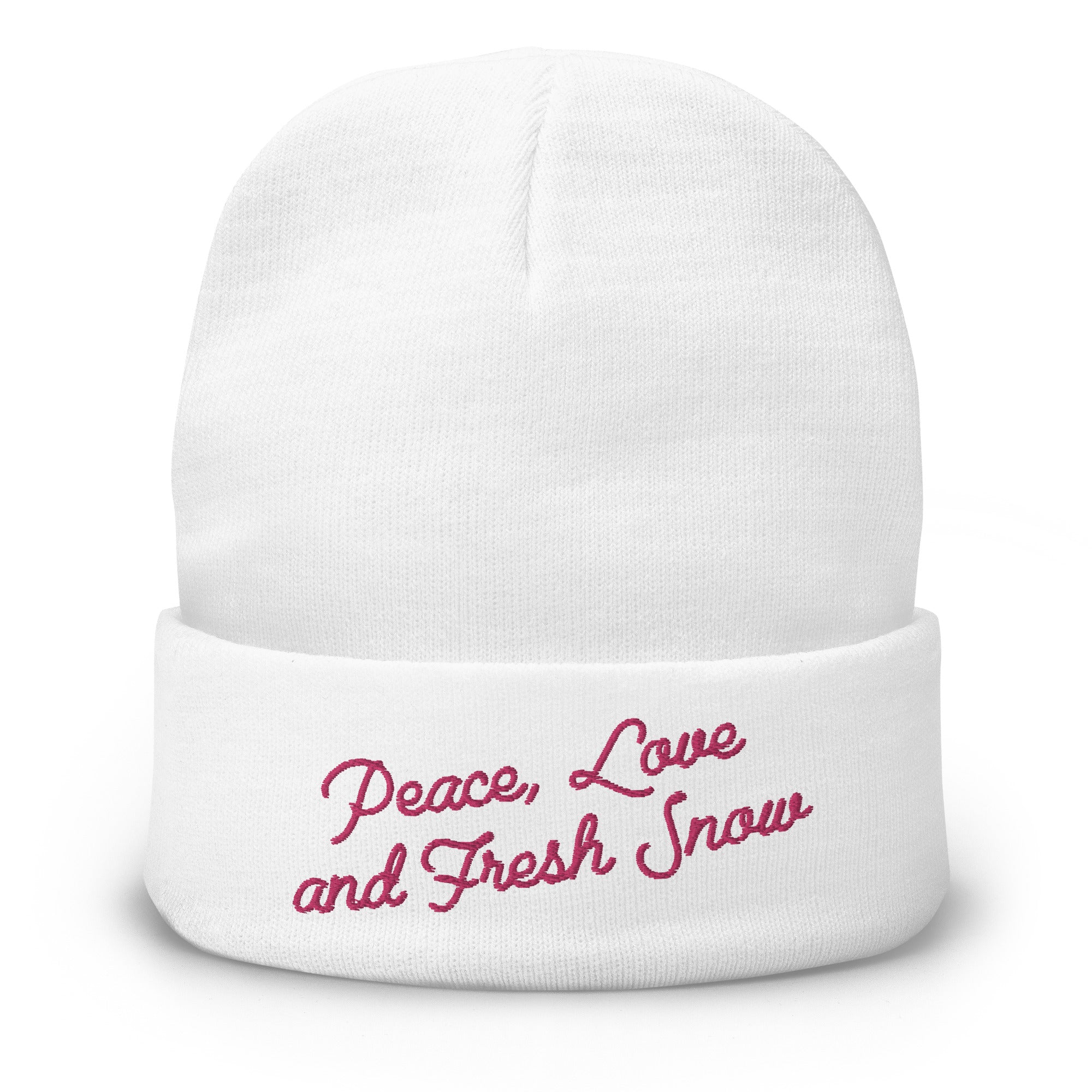 Bonnet en tricot côtelé Peace, Love and Fresh Snow Flamingo