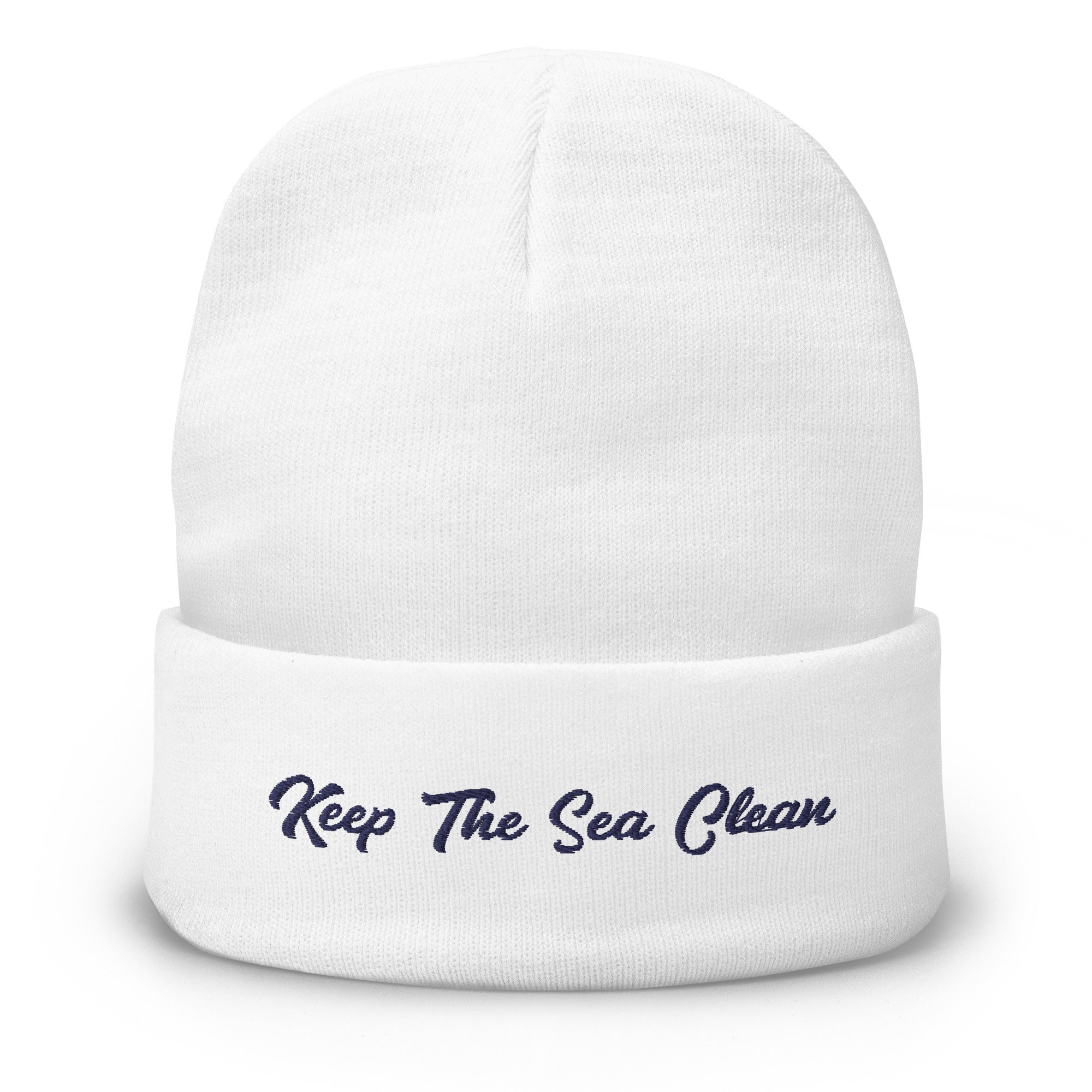 Ribbed beanie Keep The Sea Clean Navy