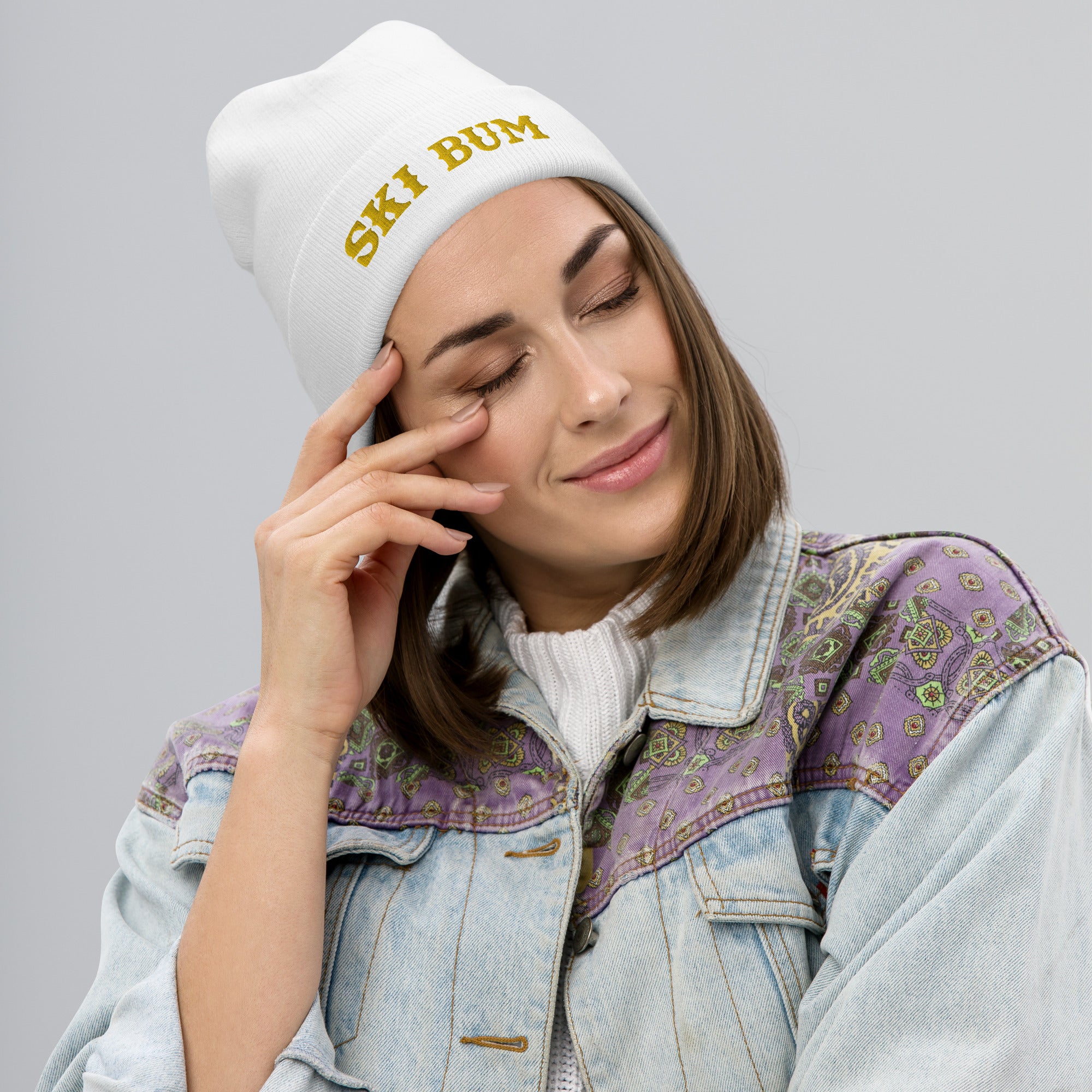 Bonnet en tricot côtelé Ski Bum Doré