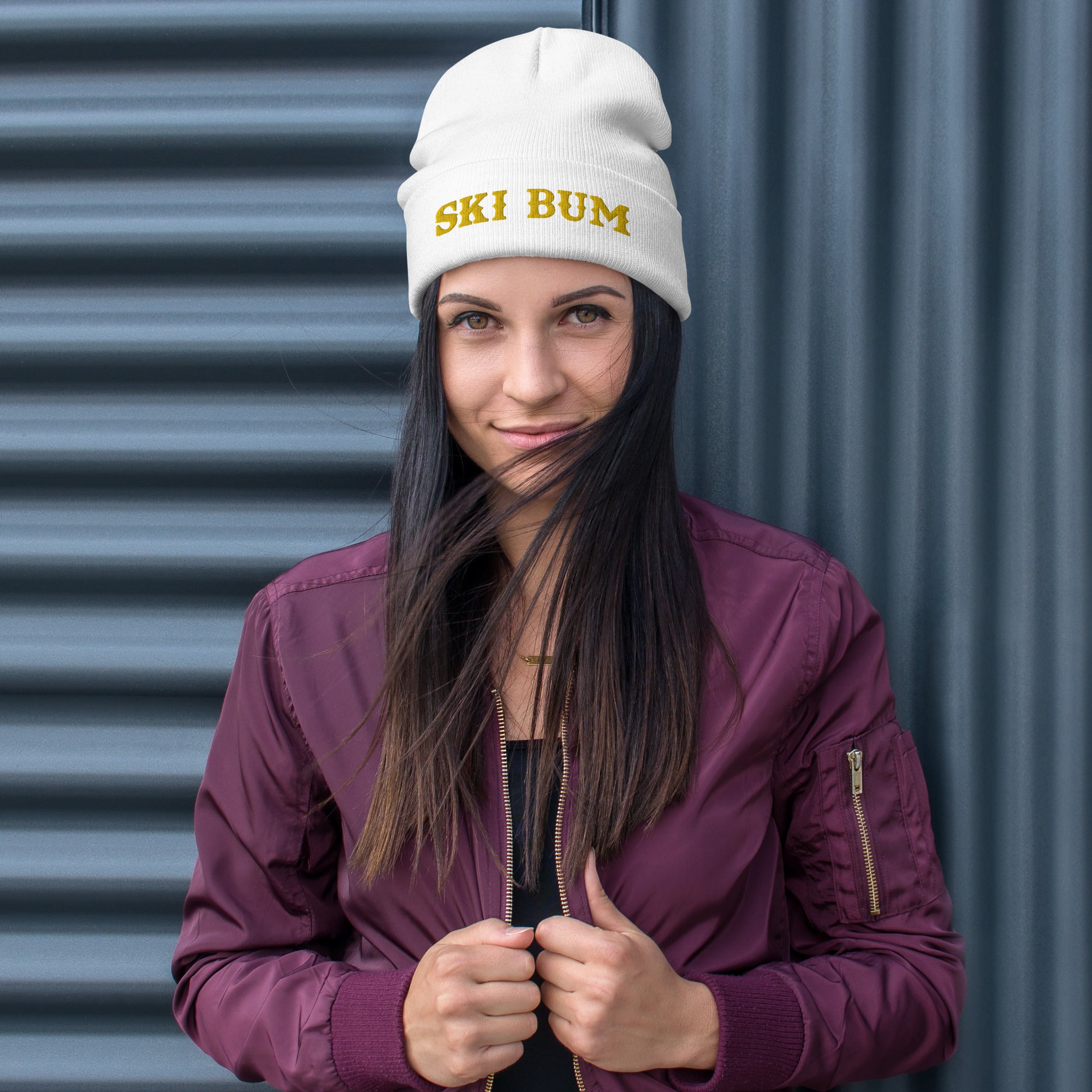 Bonnet en tricot côtelé Ski Bum Doré