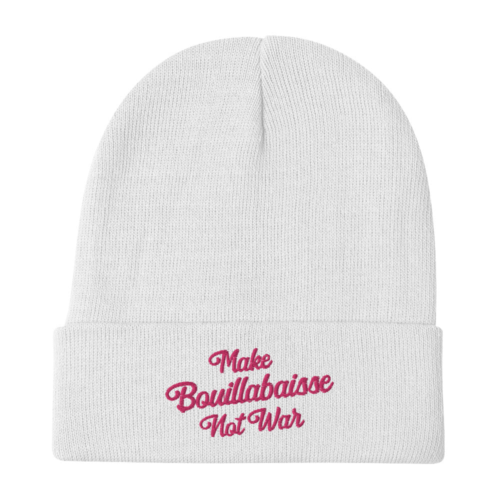 Ribbed beanie Make Bouillabaisse Not War Flamingo