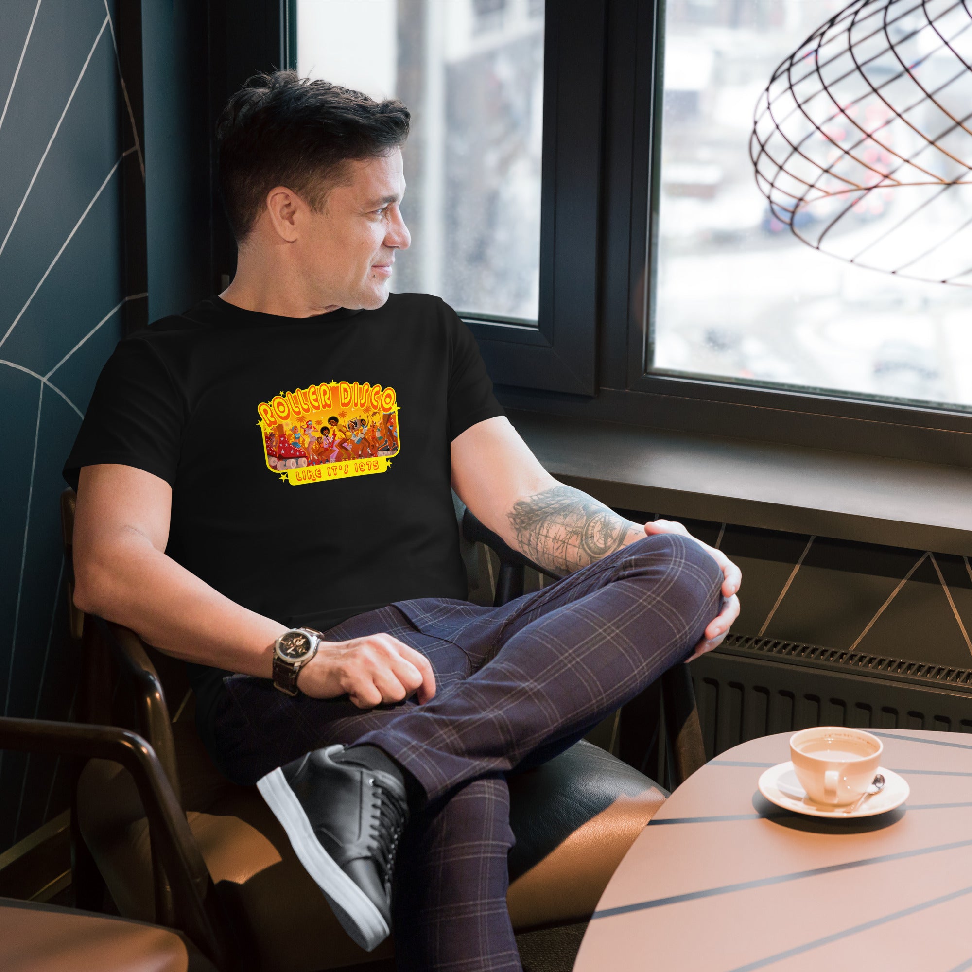 T-shirt premium en coton homme Roller Disco 1975