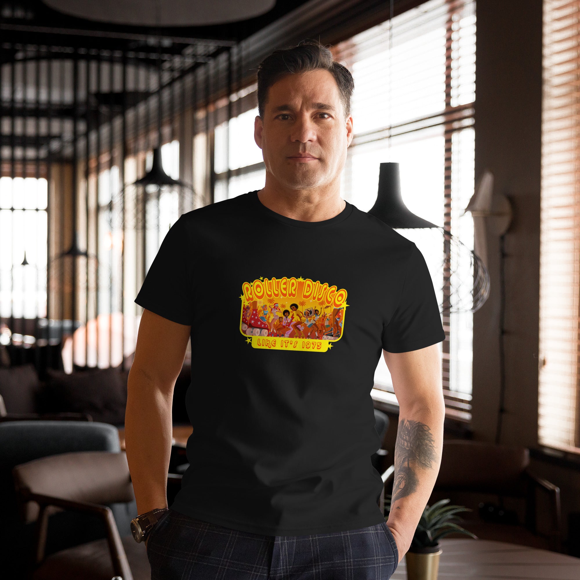 T-shirt premium en coton homme Roller Disco 1975