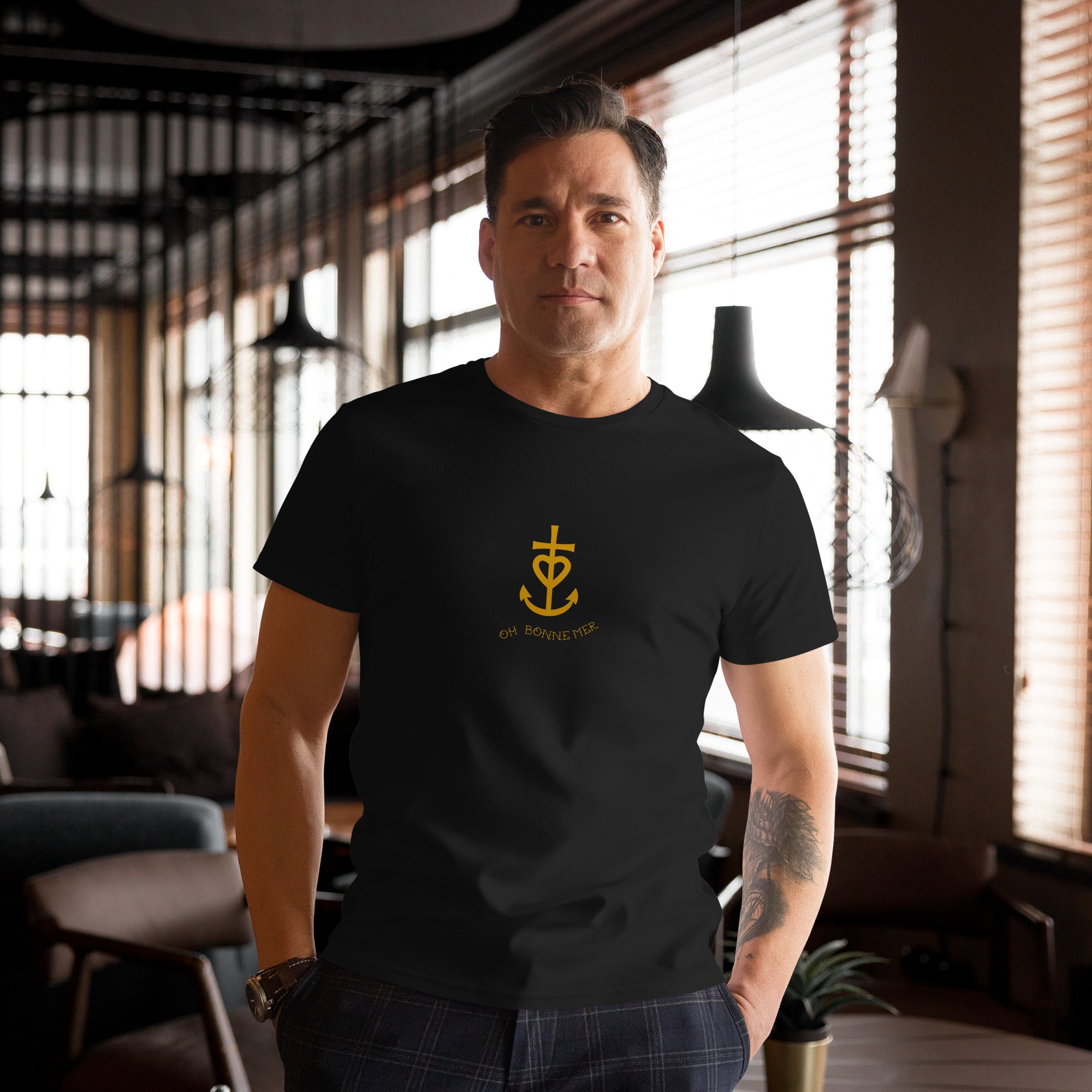 Men's premium cotton t-shirt Croix de Camargue Gold