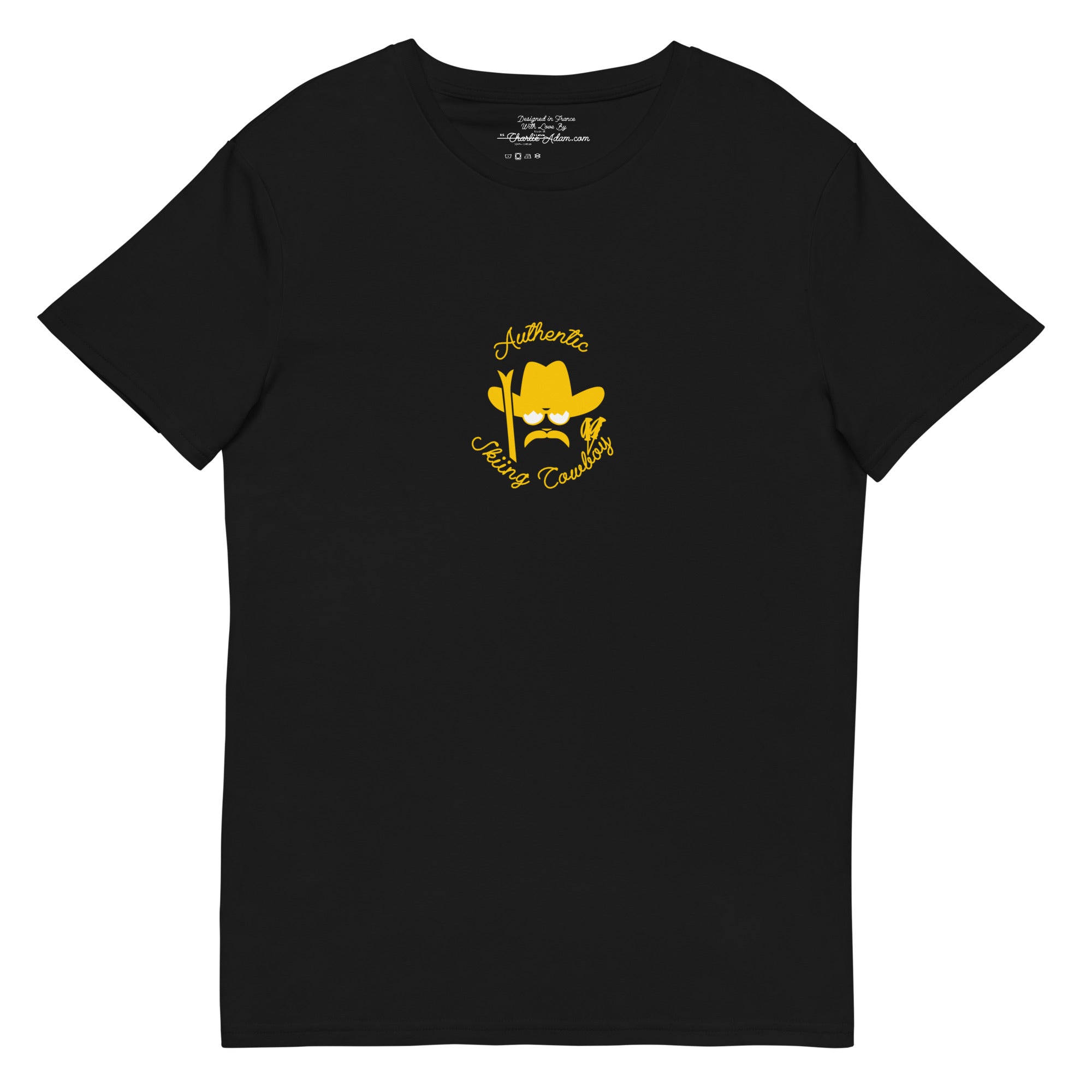Men's premium cotton t-shirt Authentic Skiing Cowboy Gold