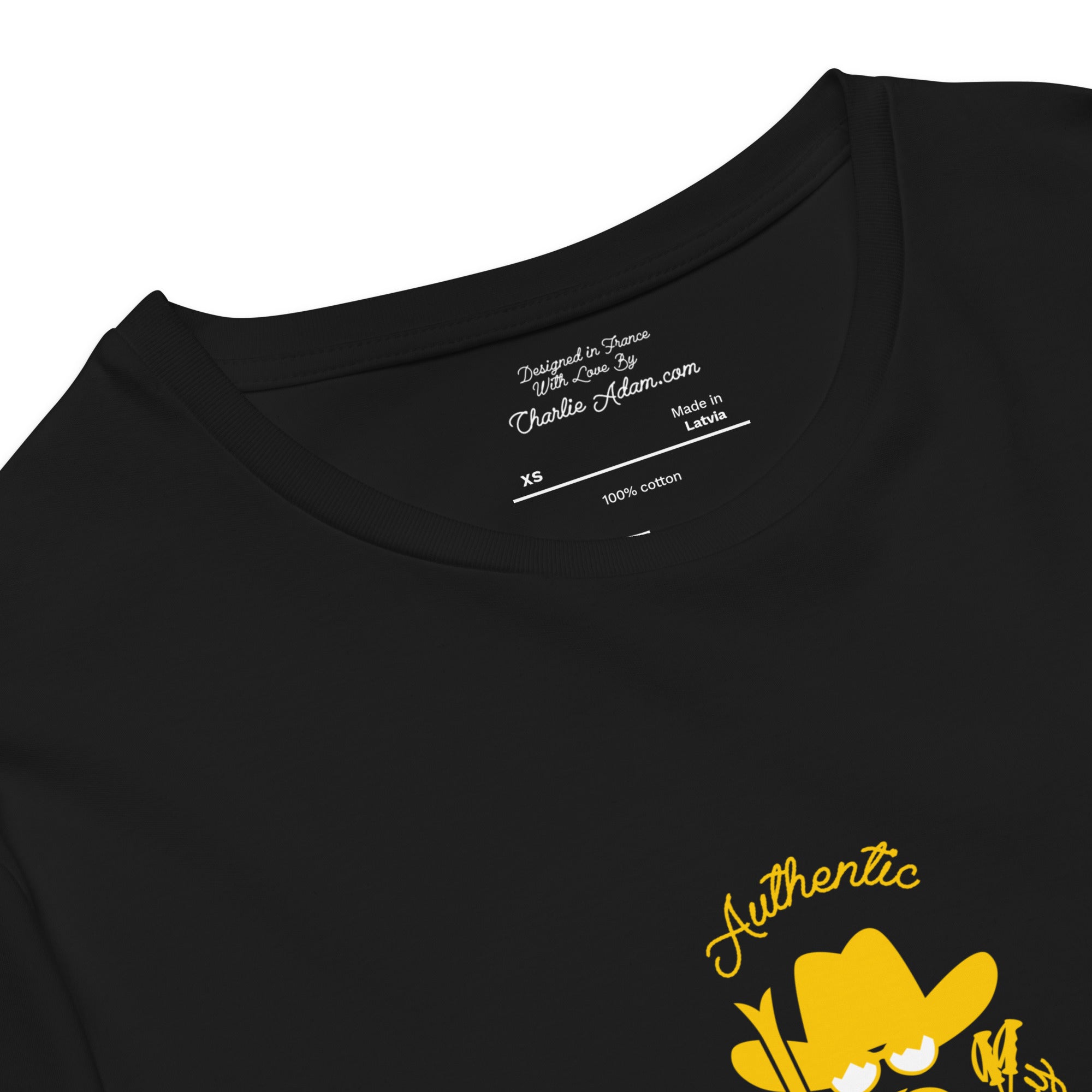 Men's premium cotton t-shirt Authentic Skiing Cowboy Gold