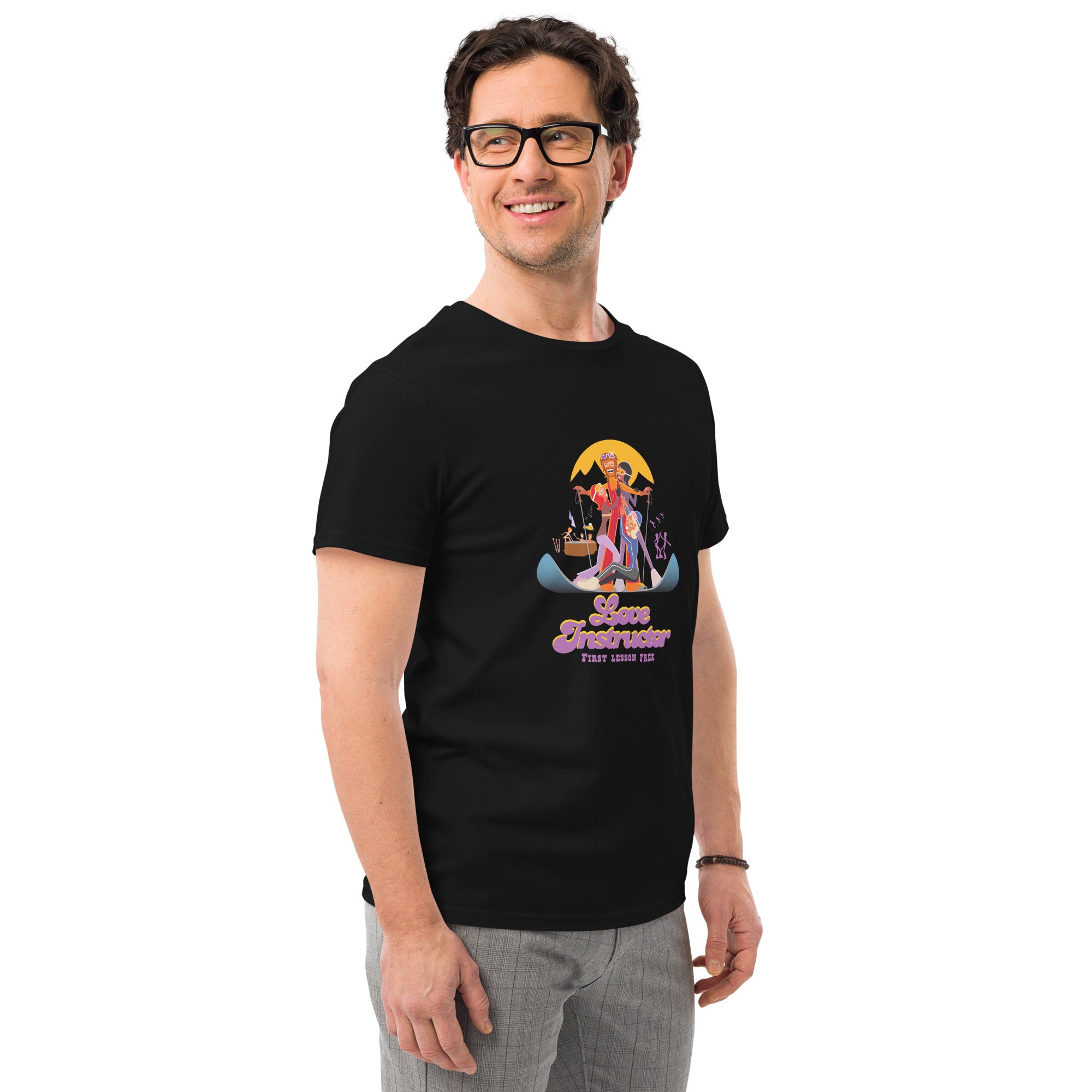 T-shirt premium en coton homme Love Instructor First Lesson free