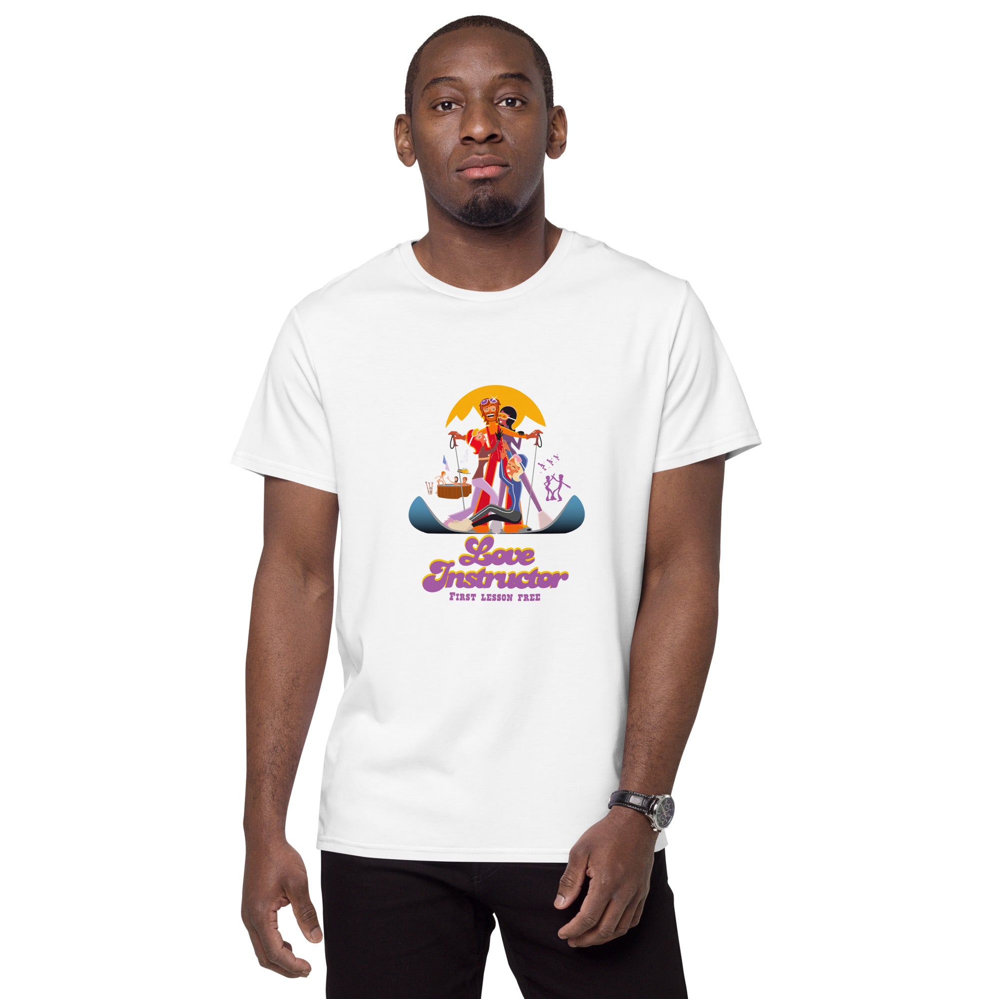T-shirt premium en coton homme Love Instructor First Lesson free