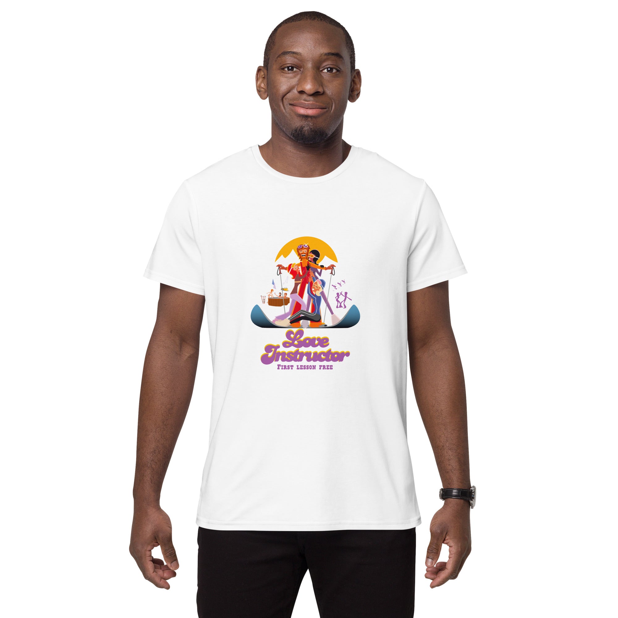 T-shirt premium en coton homme Love Instructor First Lesson free