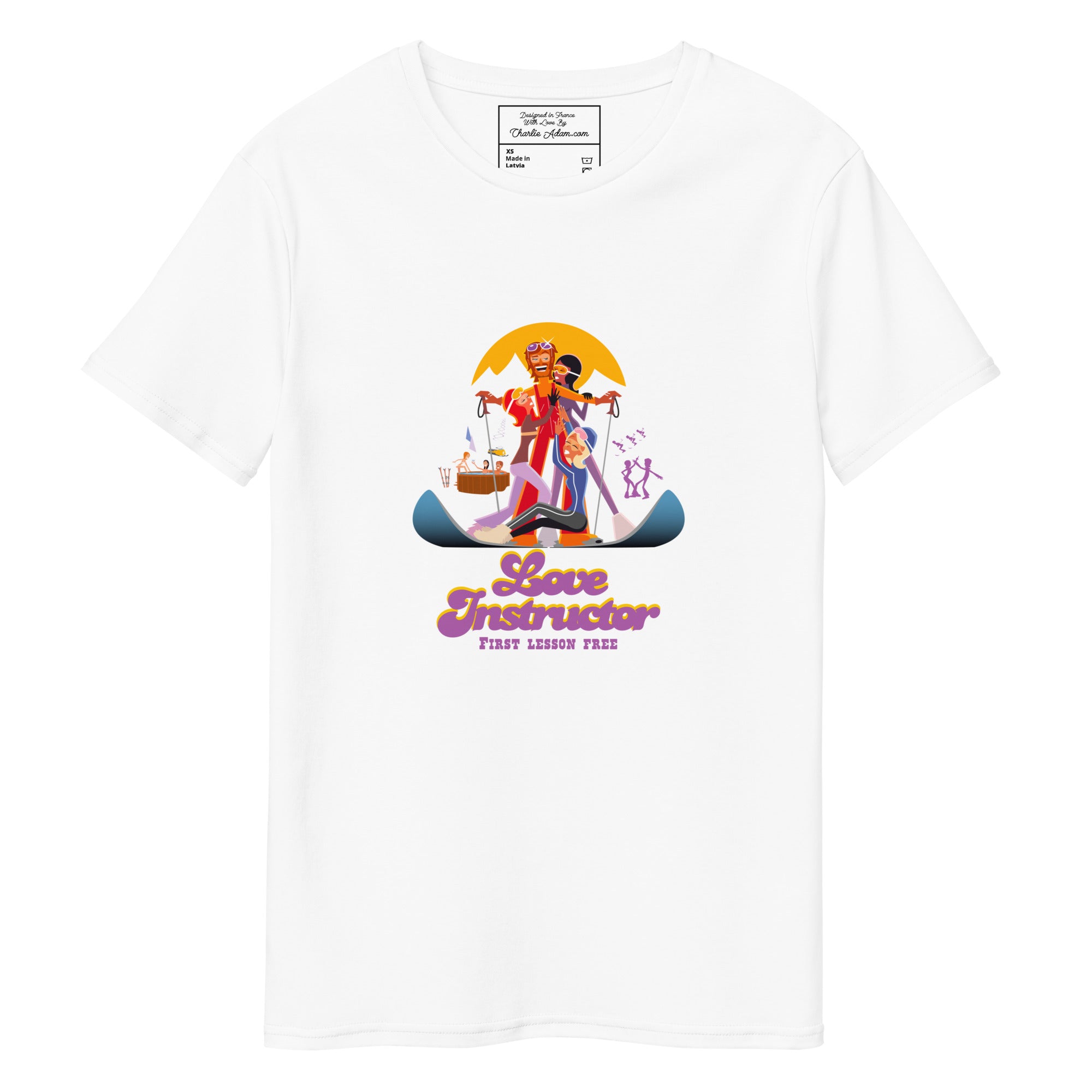 T-shirt premium en coton homme Love Instructor First Lesson free