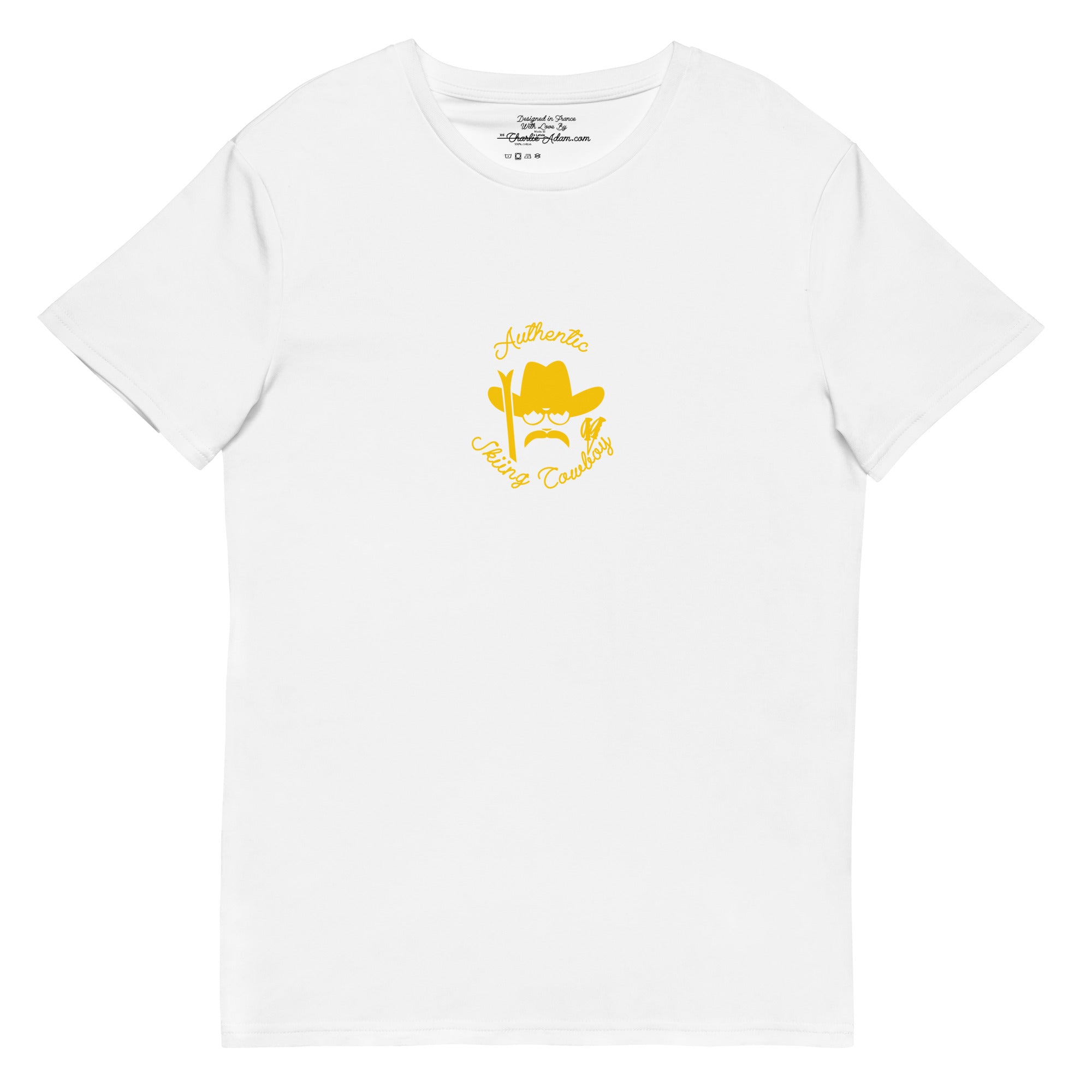 Men's premium cotton t-shirt Authentic Skiing Cowboy Gold