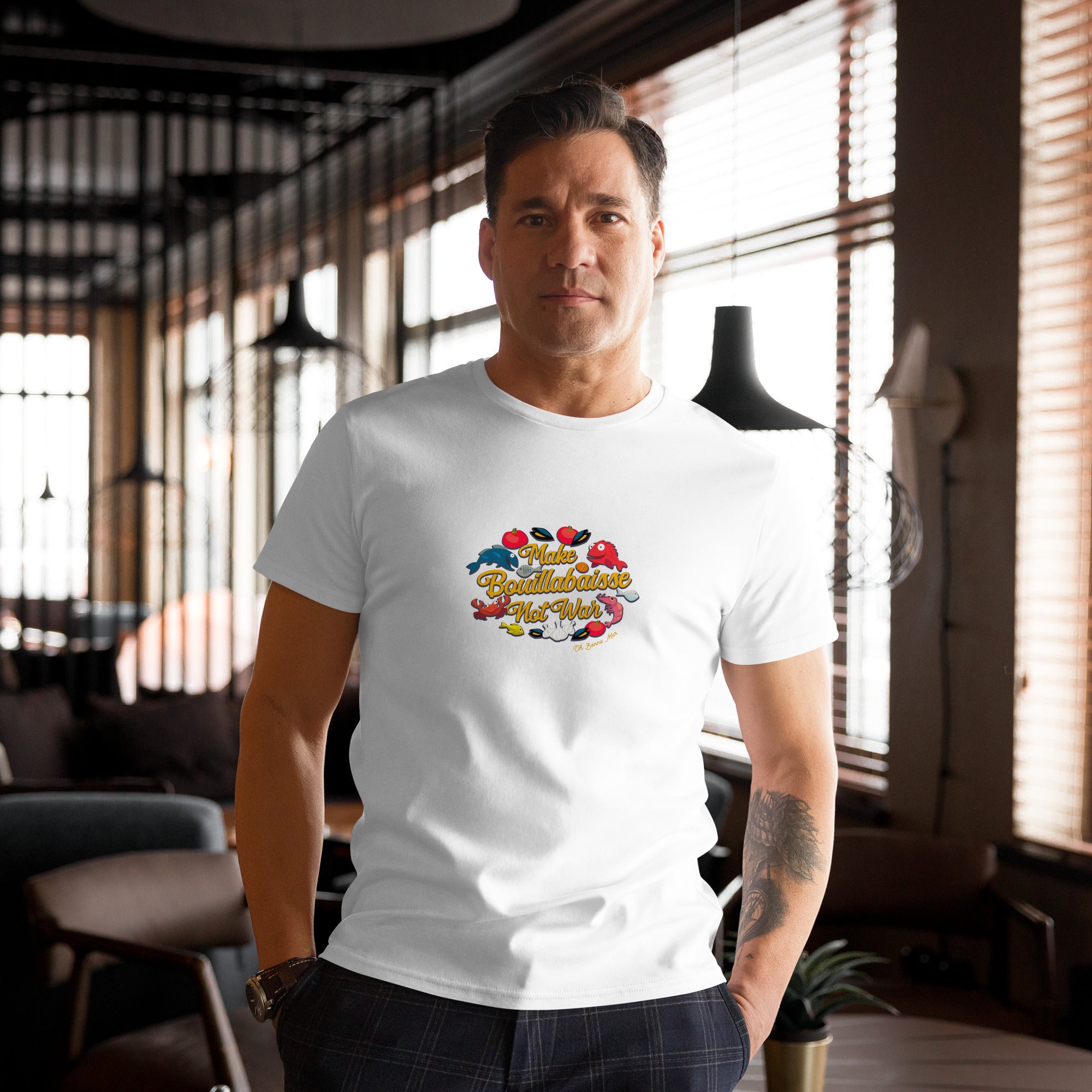 T-shirt premium en coton homme Make Bouillabaisse Not War Oh Bonne Mer