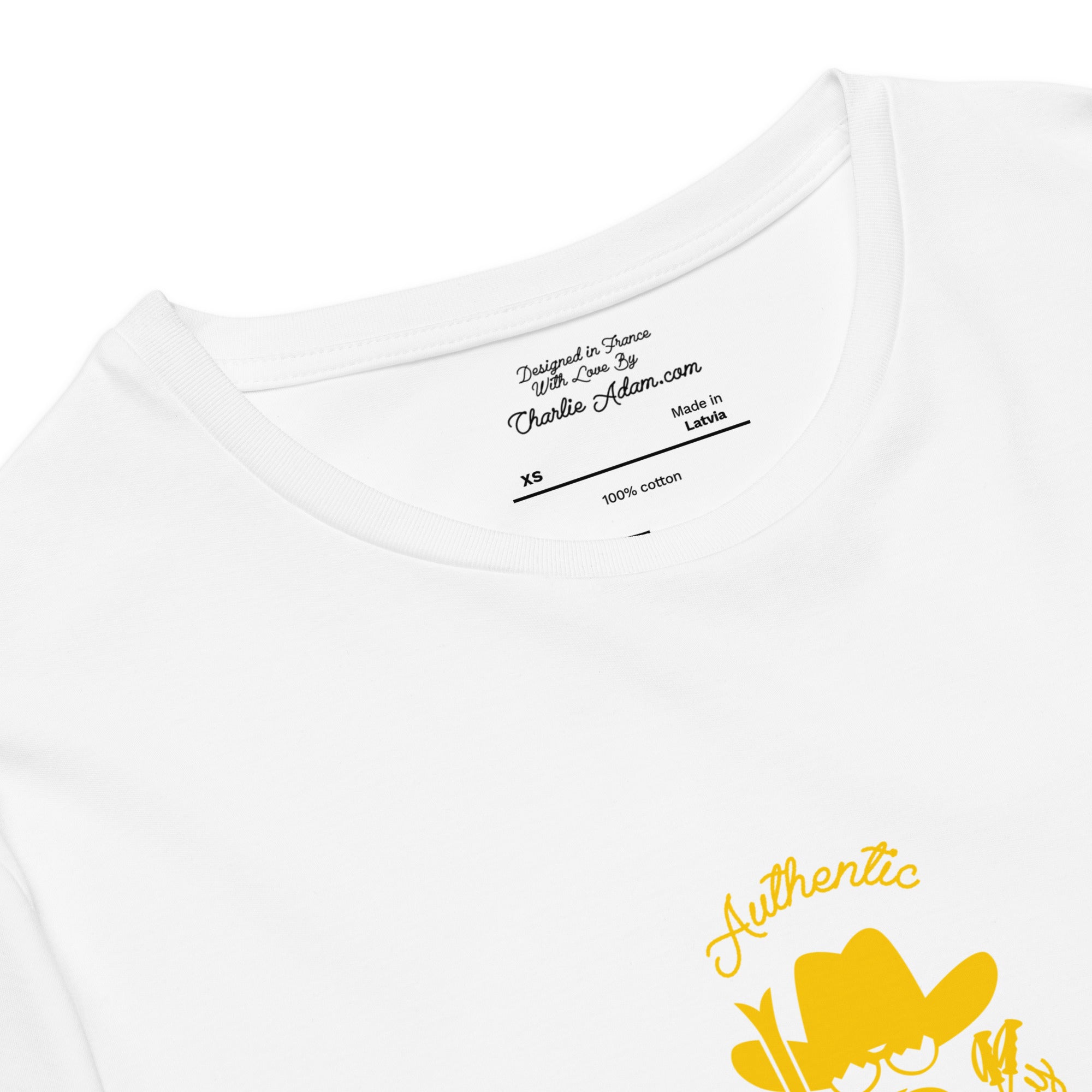Men's premium cotton t-shirt Authentic Skiing Cowboy Gold