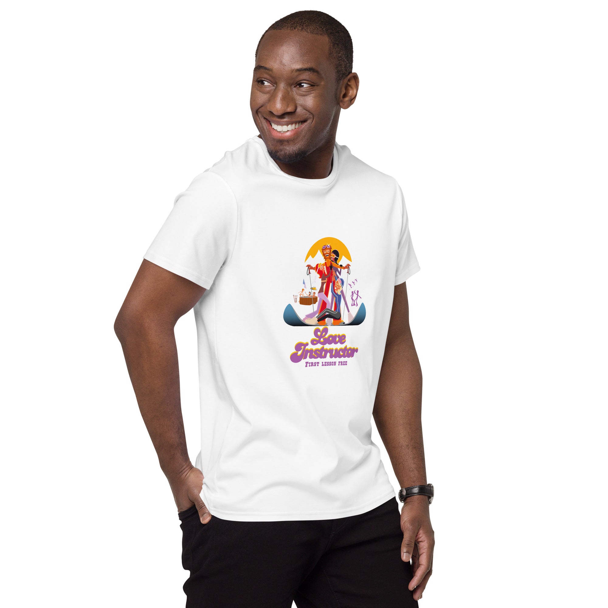 T-shirt premium en coton homme Love Instructor First Lesson free
