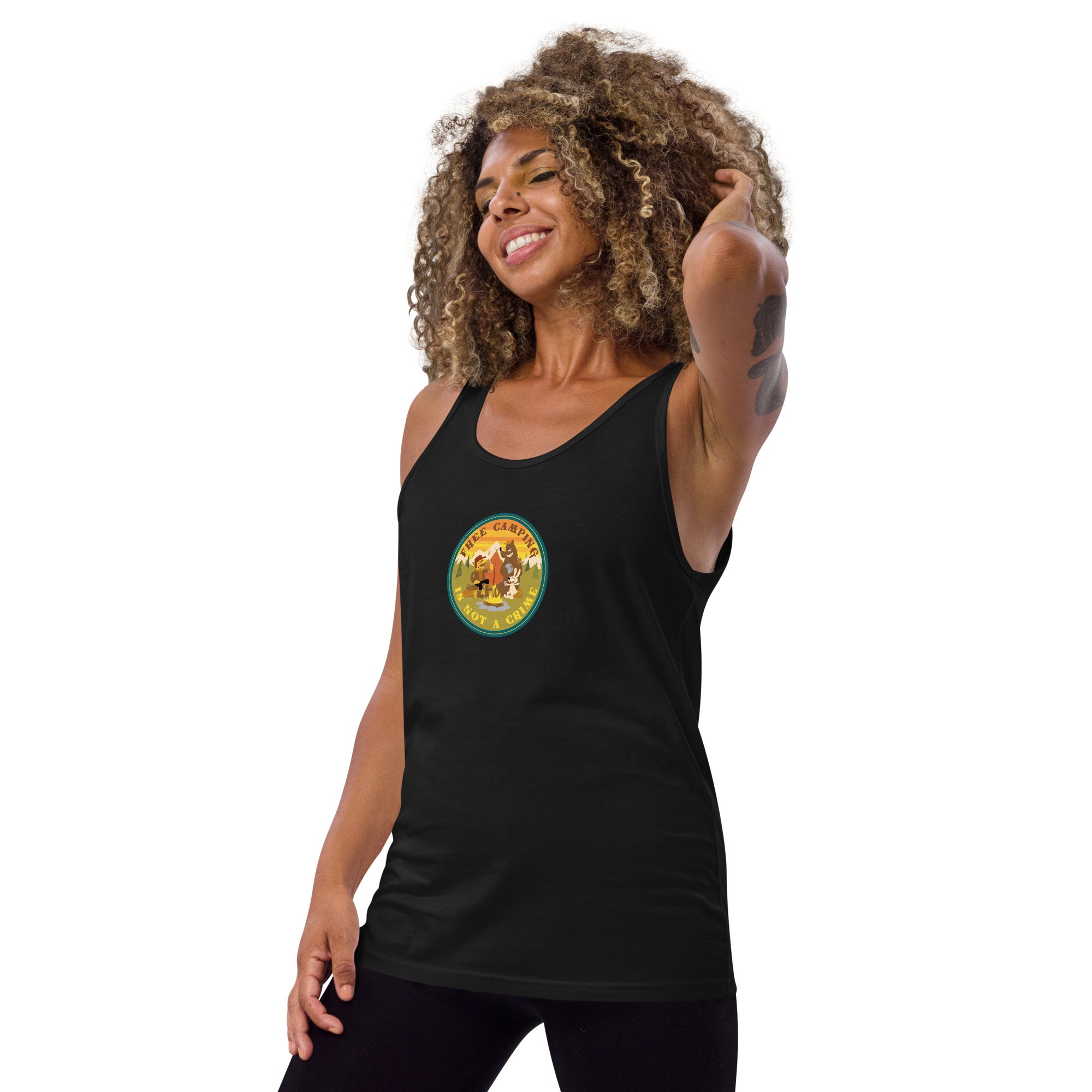 Unisex Tank Top Free camping is not a crime