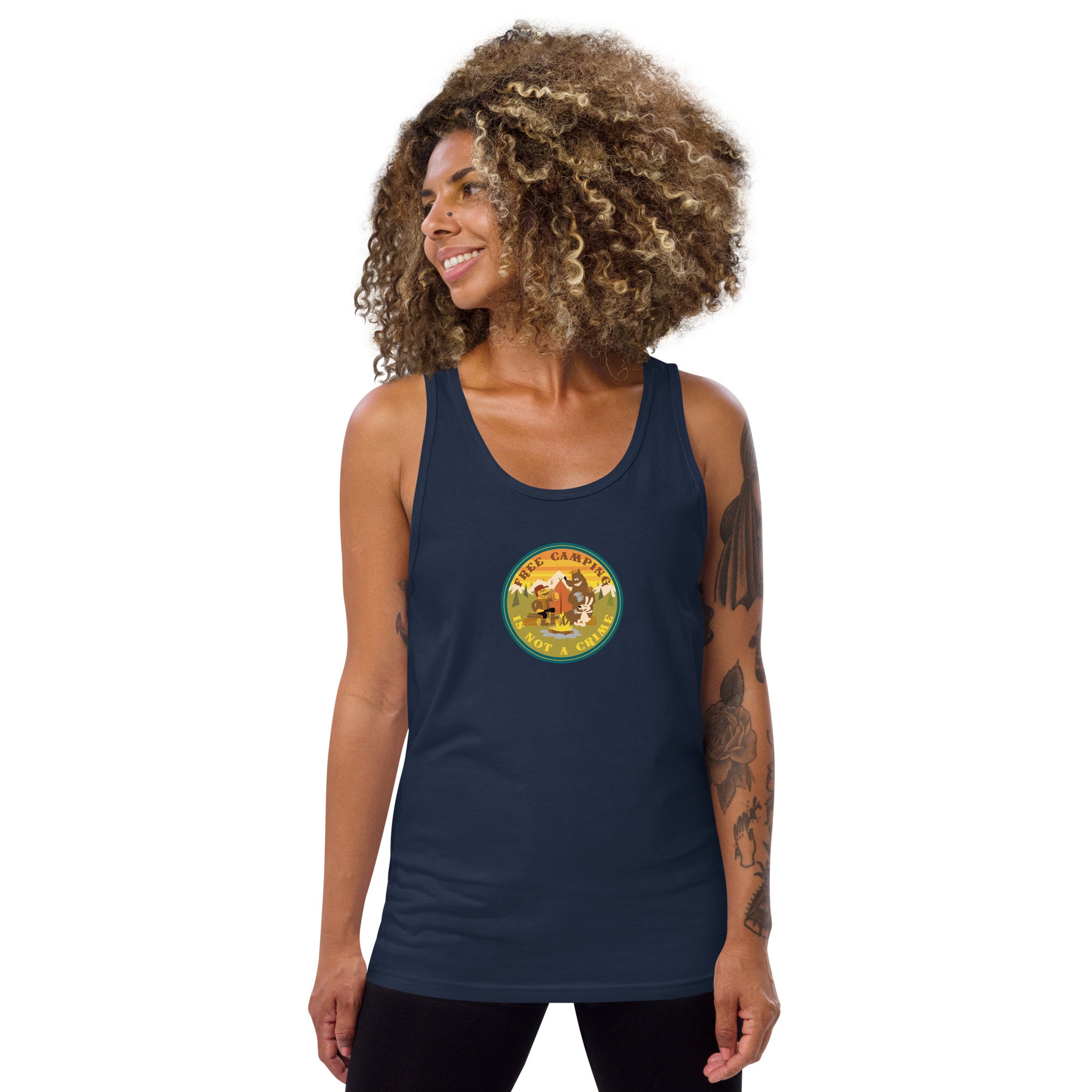 Unisex Tank Top Free camping is not a crime