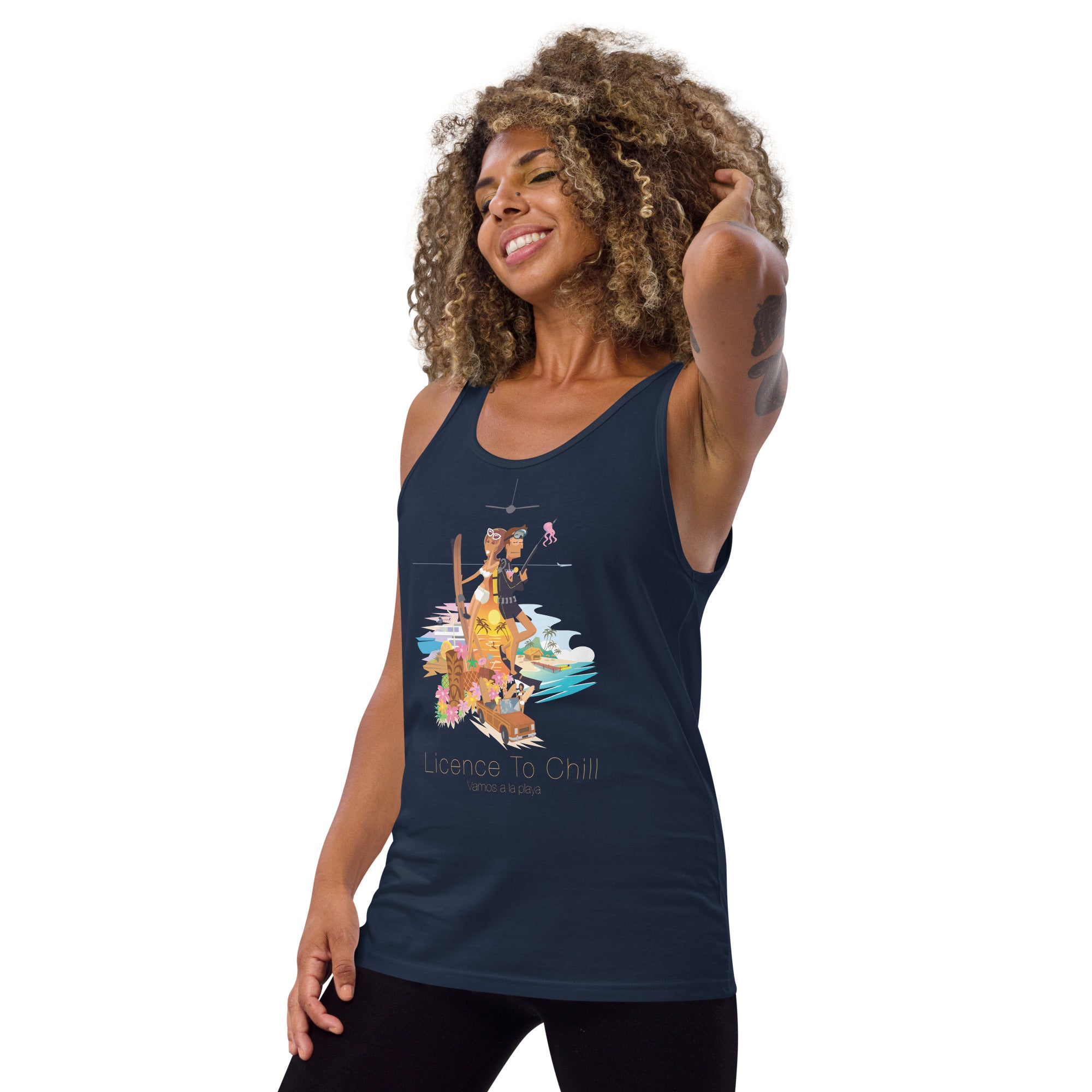 Unisex Tank Top License To Chill Vamos a la Playa