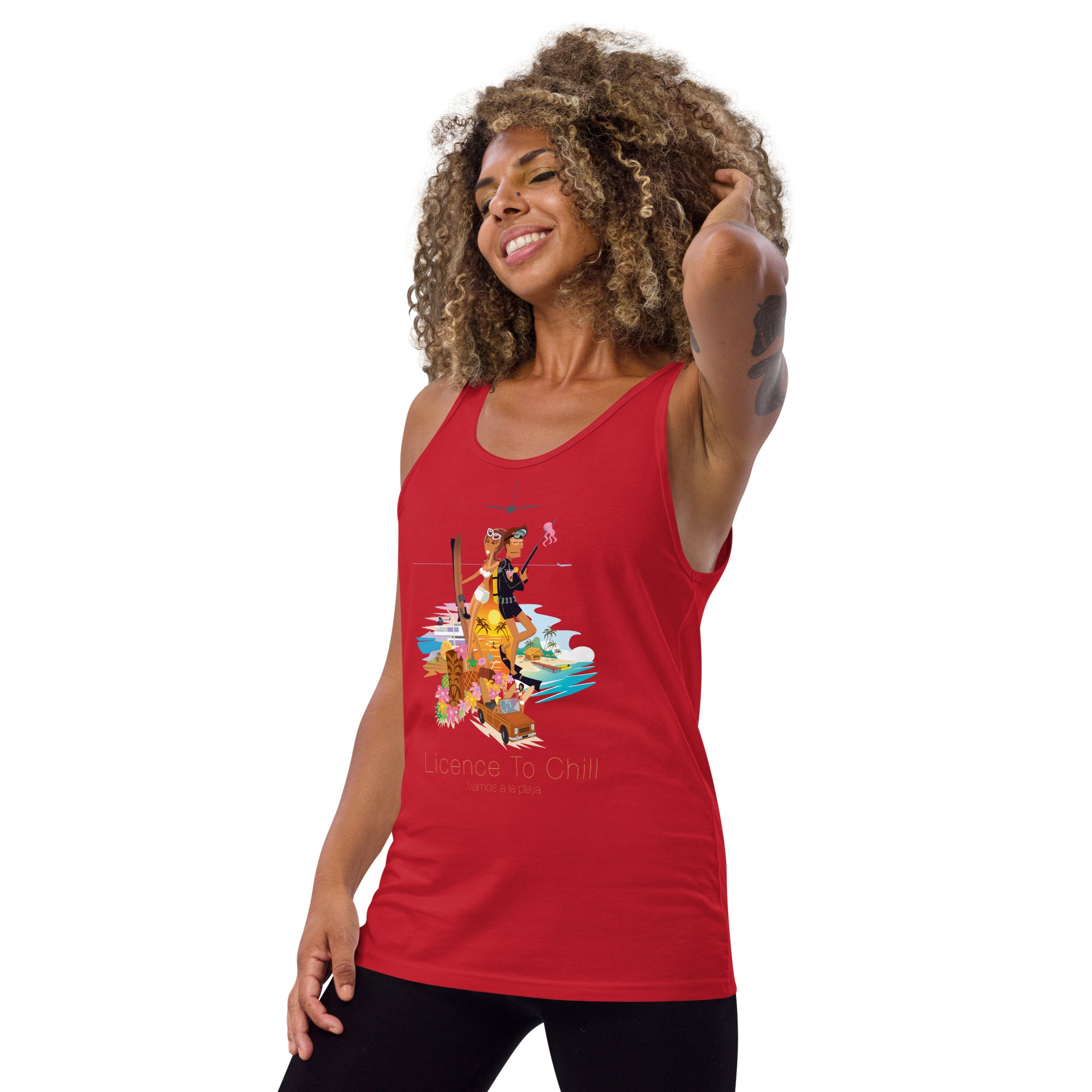 Unisex Tank Top License To Chill Vamos a la Playa