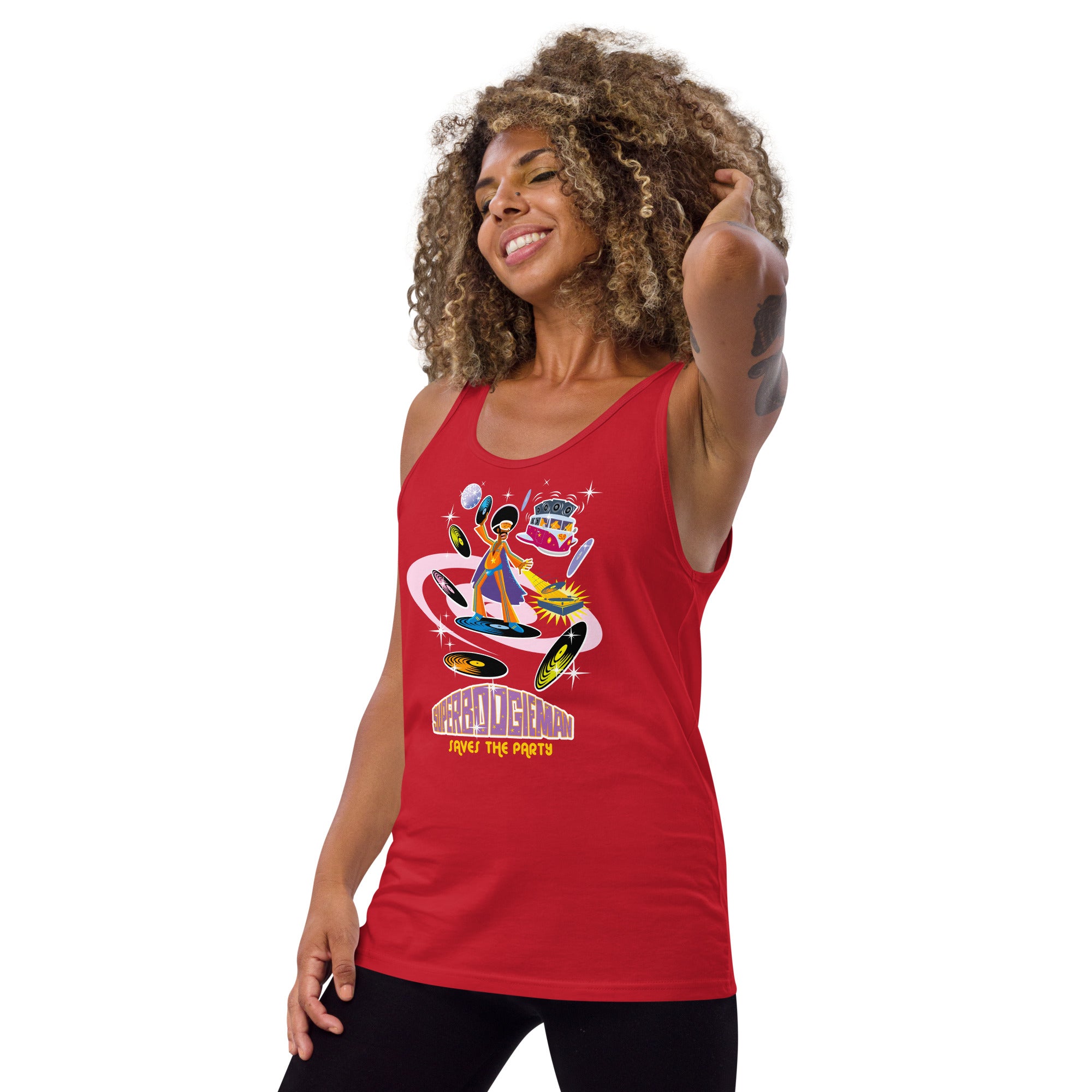 Unisex Tank Top Superboogieman Saves the Party