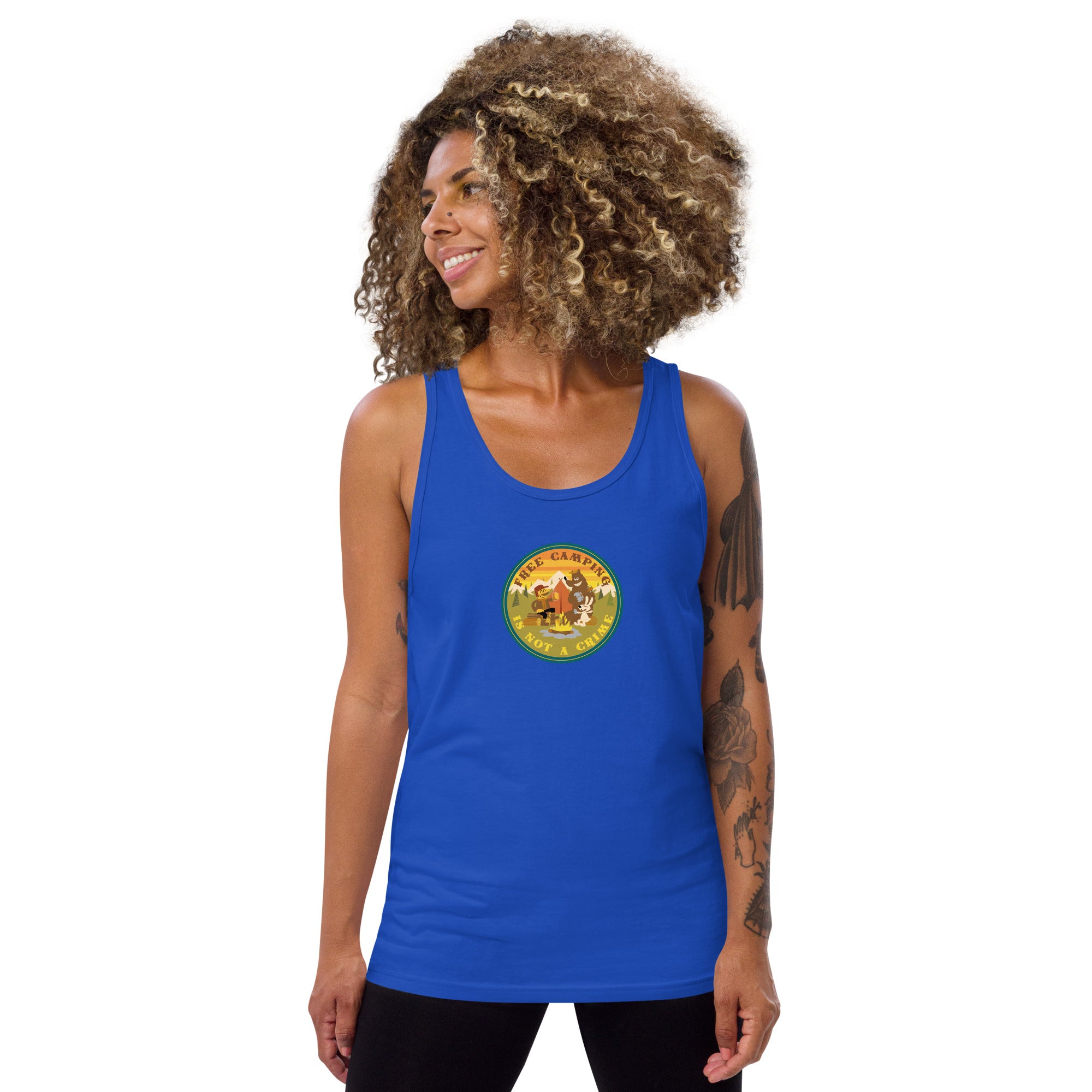 Unisex Tank Top Free camping is not a crime