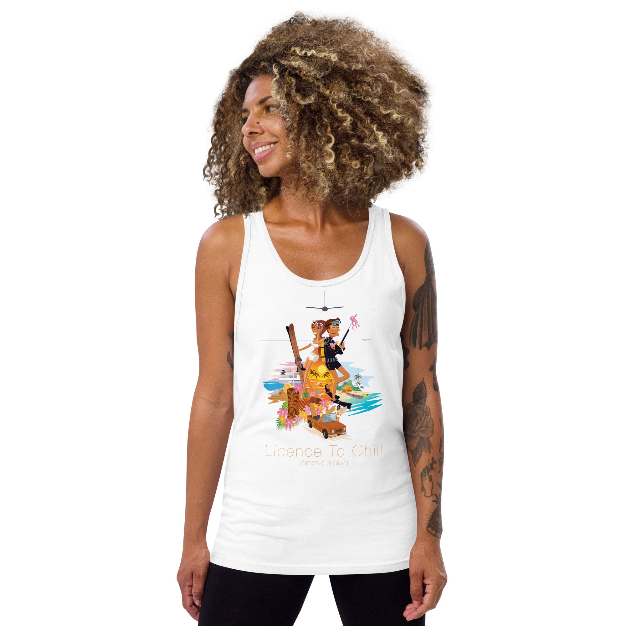 Unisex Tank Top License To Chill Vamos a la Playa