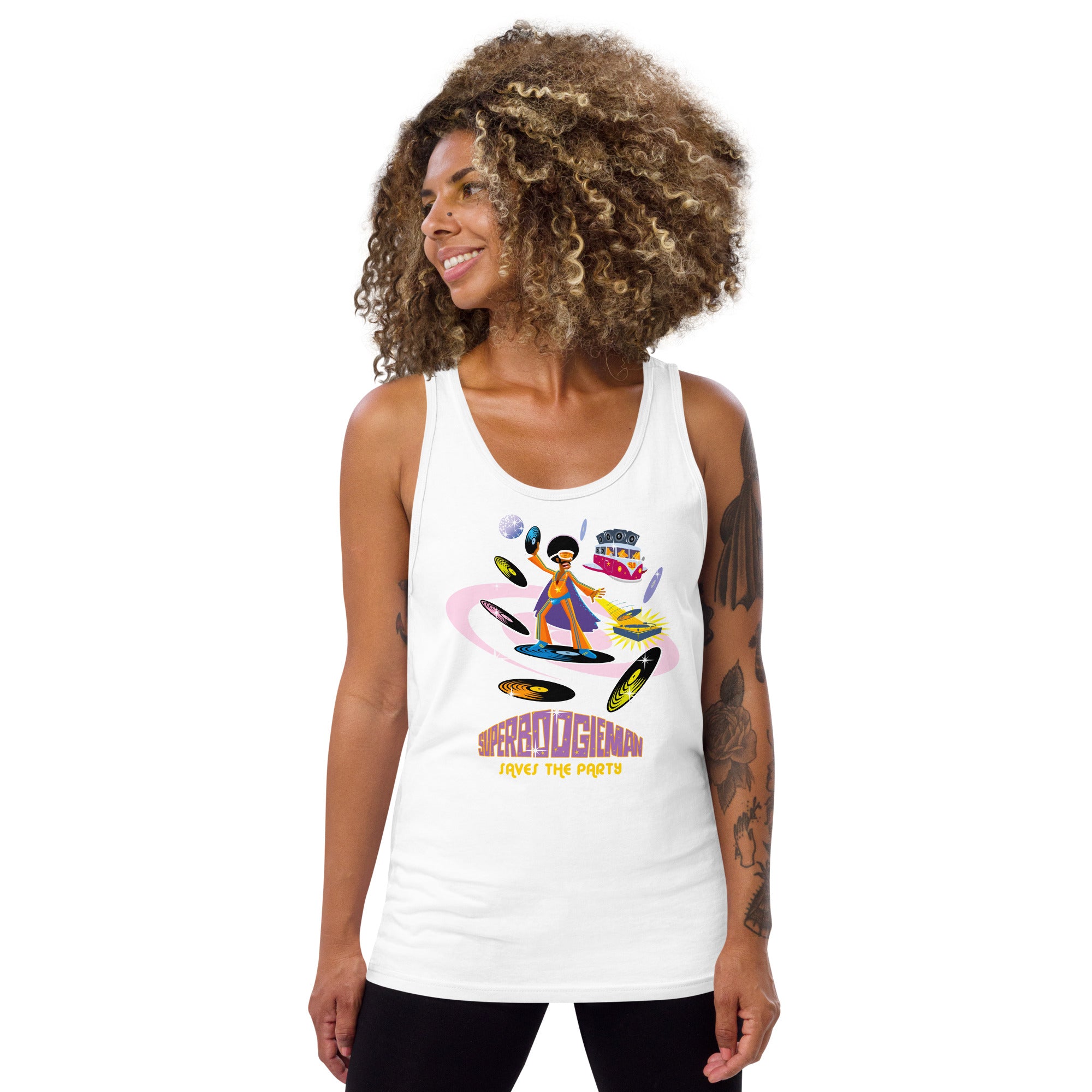 Unisex Tank Top Superboogieman Saves the Party