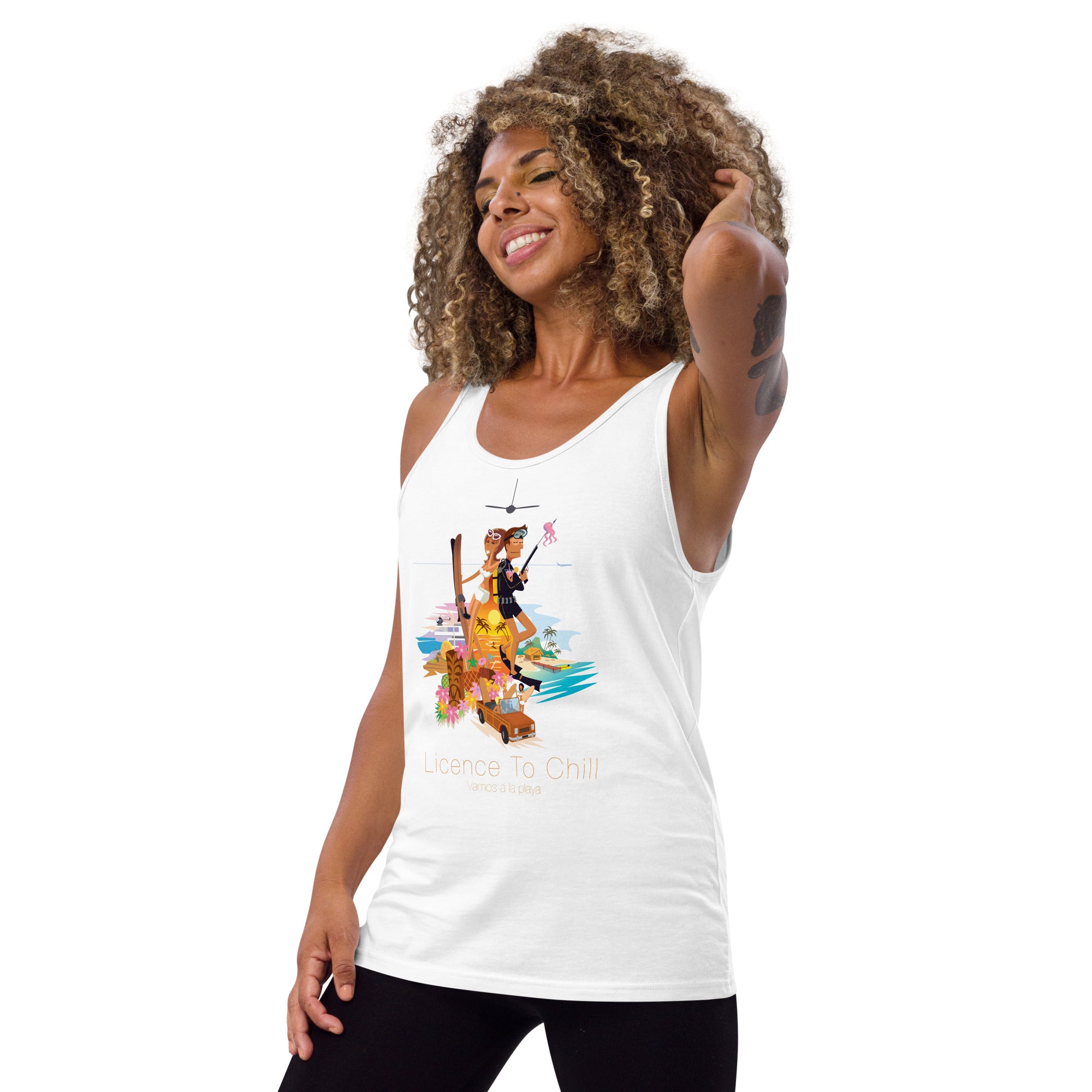 Unisex Tank Top License To Chill Vamos a la Playa