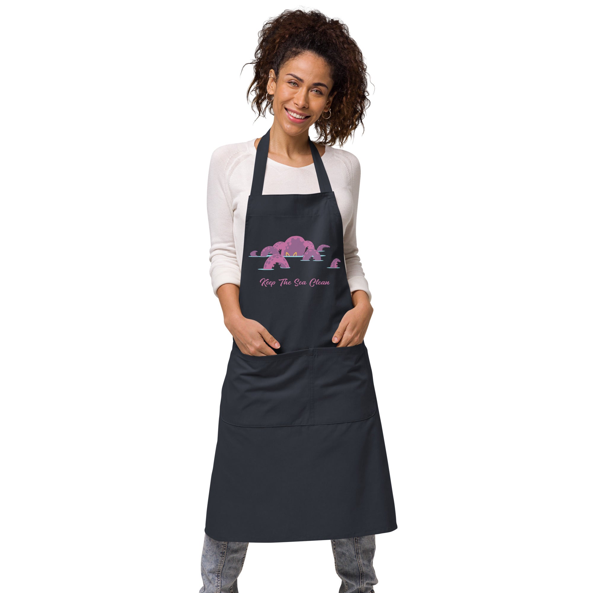 Tablier en coton biologique Octopus Purple