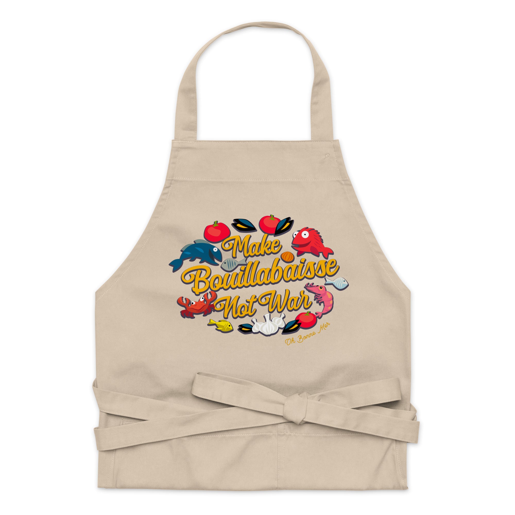 Tablier en coton biologique Make Bouillabaisse Not War