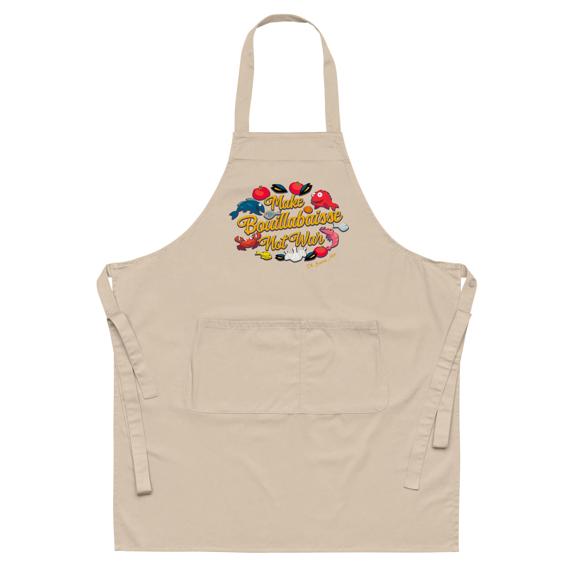 Tablier en coton biologique Make Bouillabaisse Not War