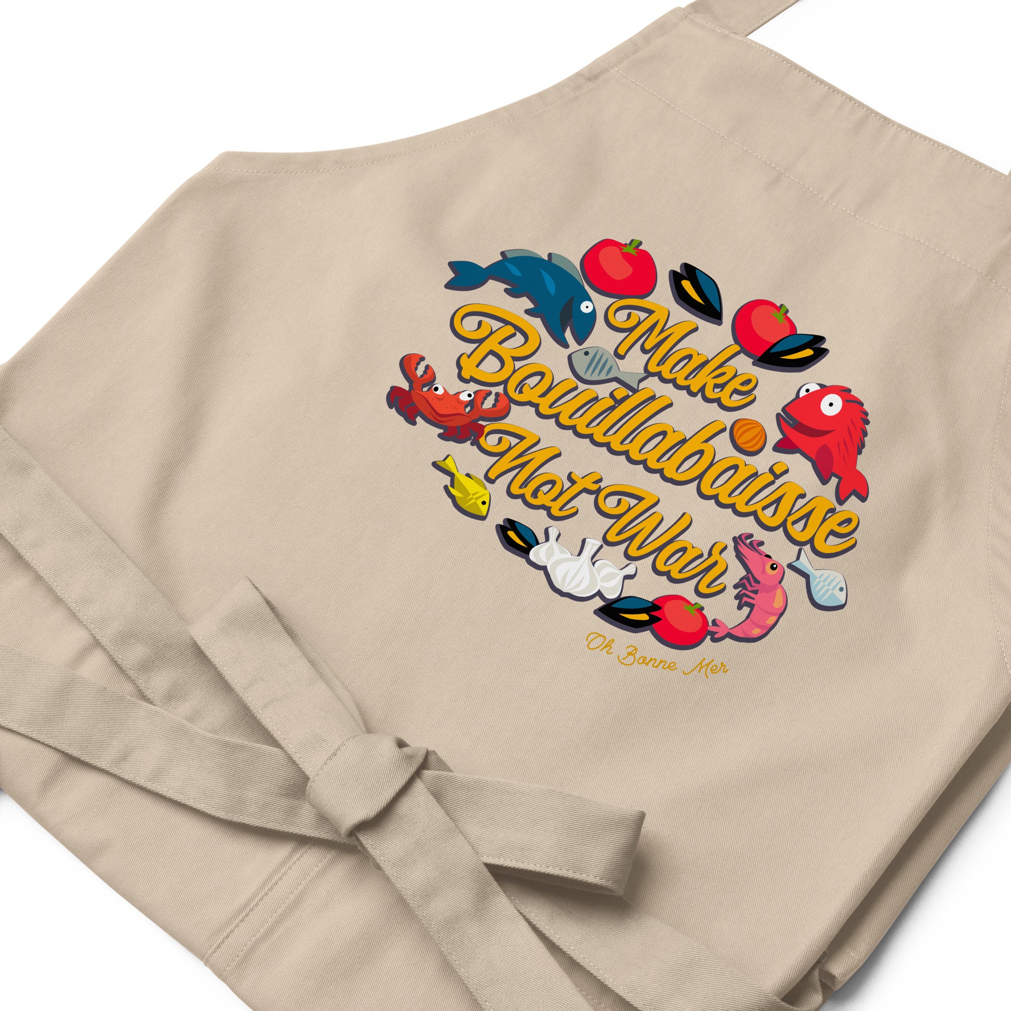 Tablier en coton biologique Make Bouillabaisse Not War