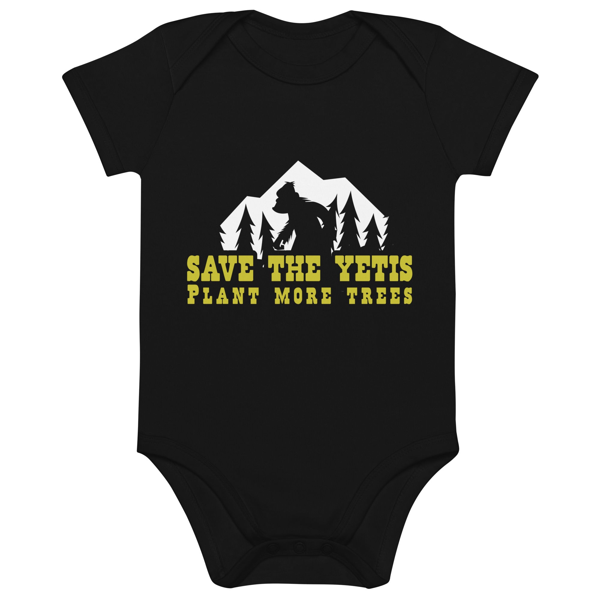 Body en coton bio bébé Save the Yetis, Plant more Trees