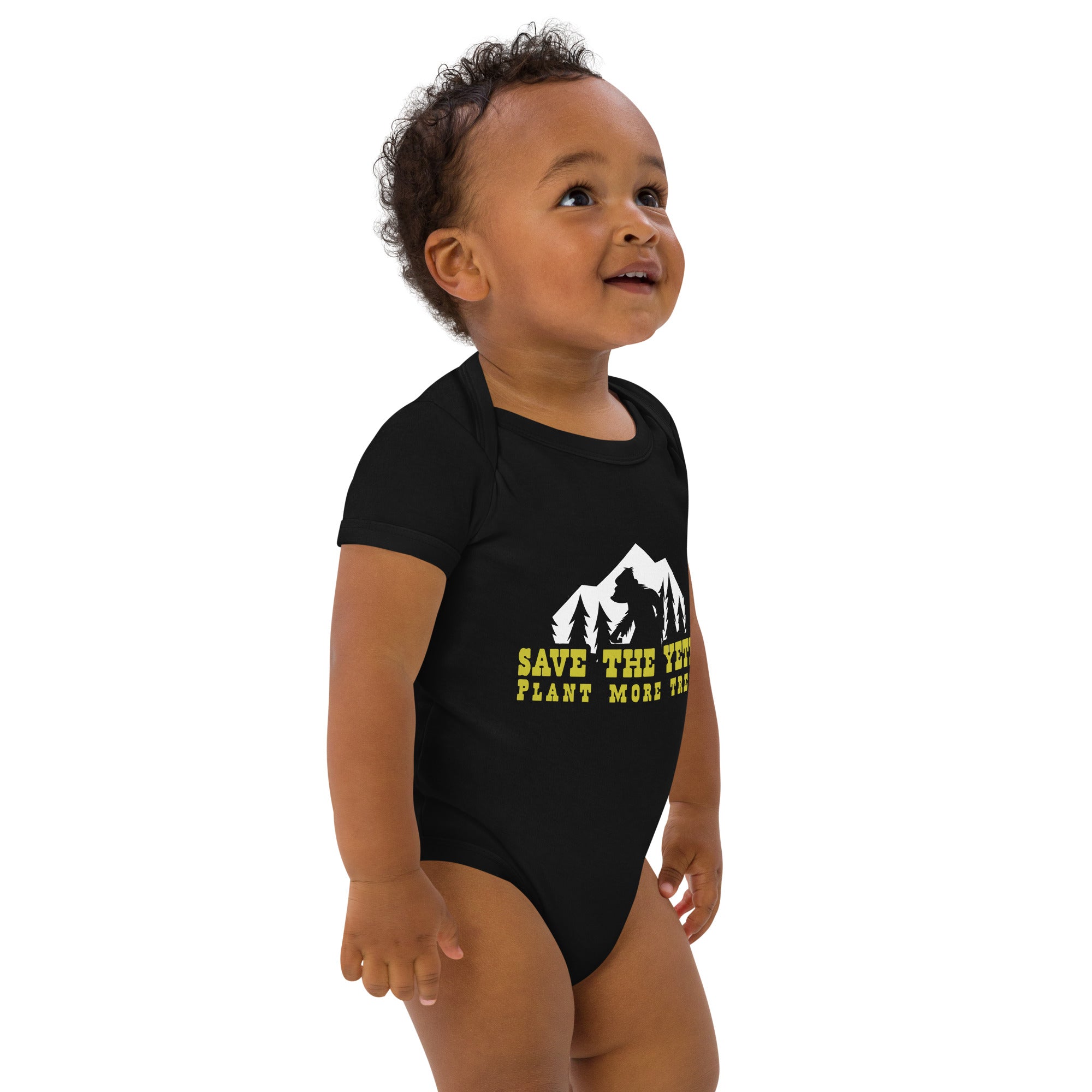 Body en coton bio bébé Save the Yetis, Plant more Trees