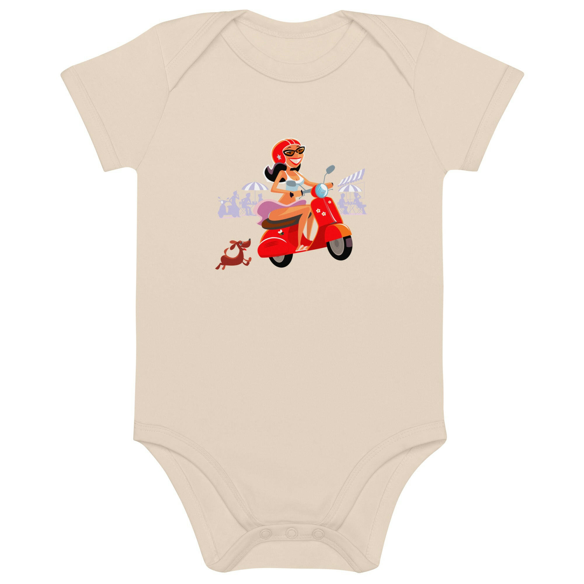 Body en coton bio bébé Vespa Girl in St Tropez