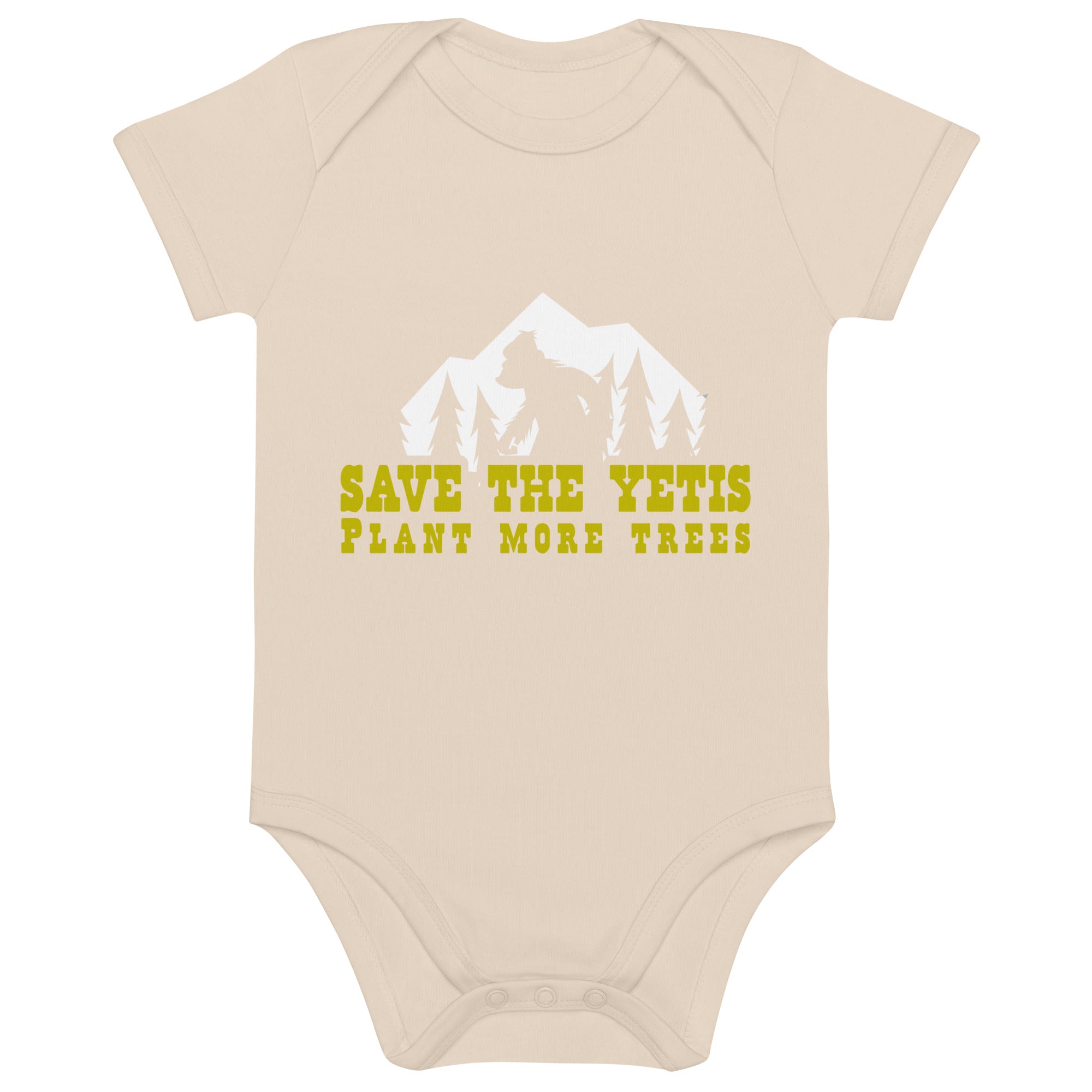 Body en coton bio bébé Save the Yetis, Plant more Trees