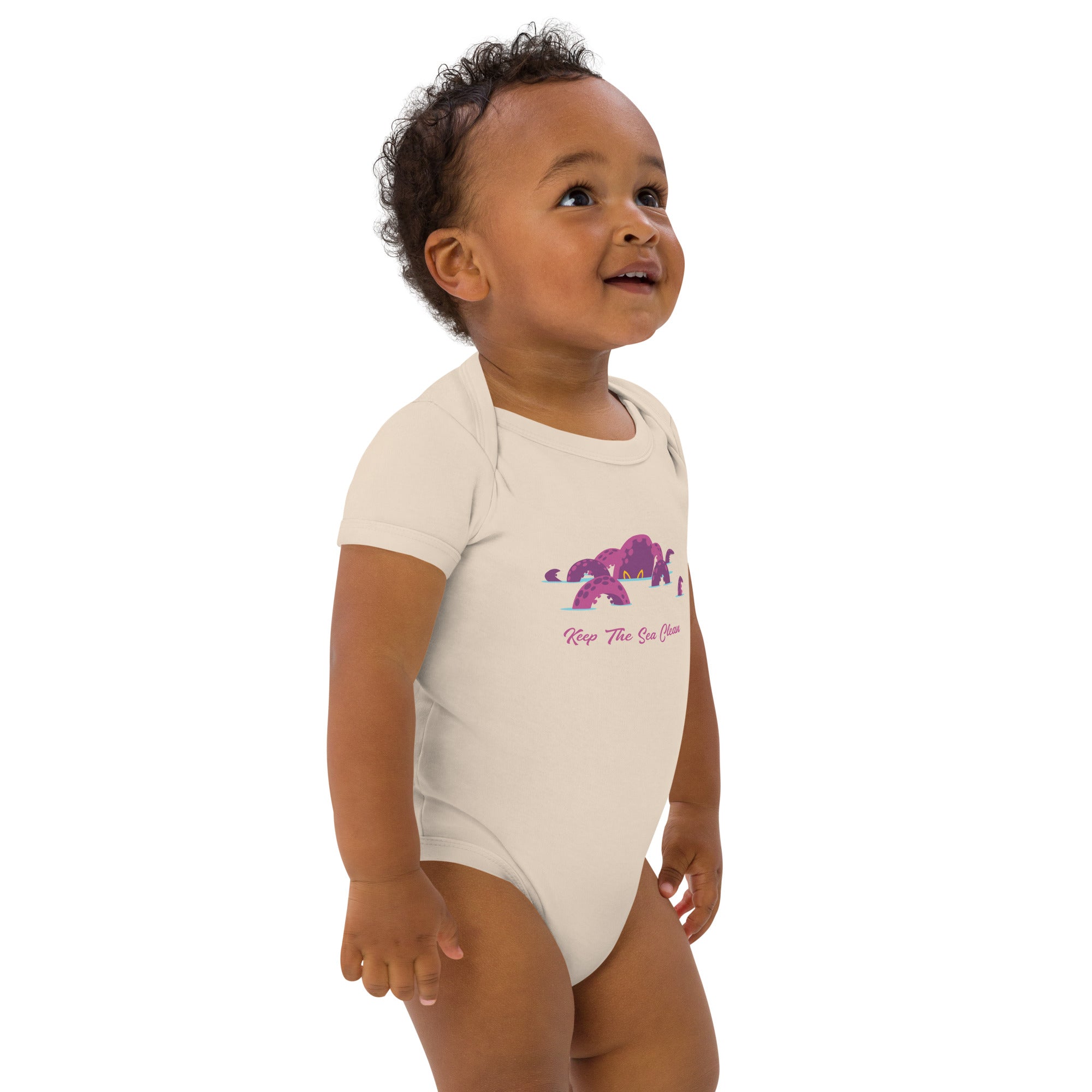 Body en coton bio bébé Octopus Purple