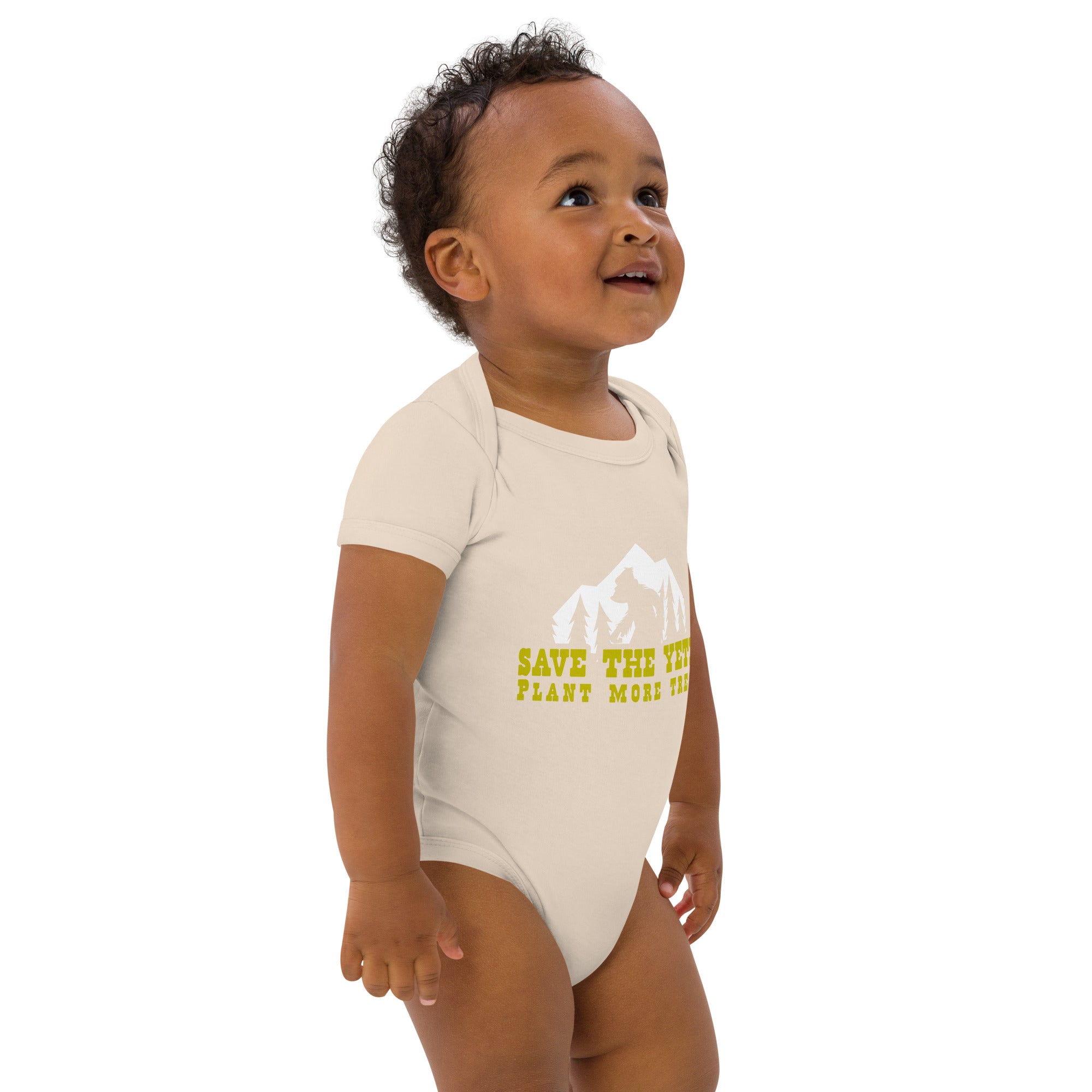 Body en coton bio bébé Save the Yetis, Plant more Trees