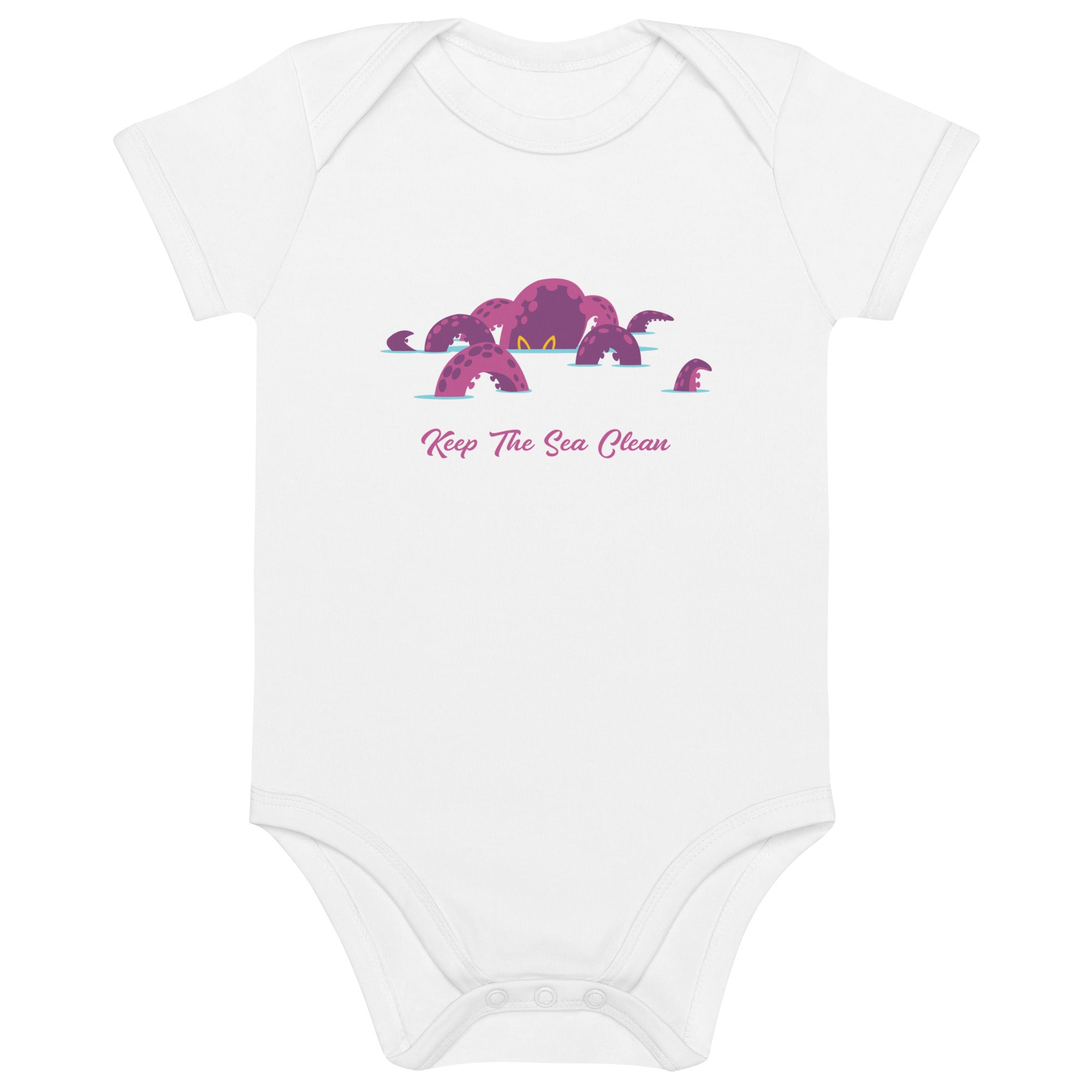 Body en coton bio bébé Octopus Purple