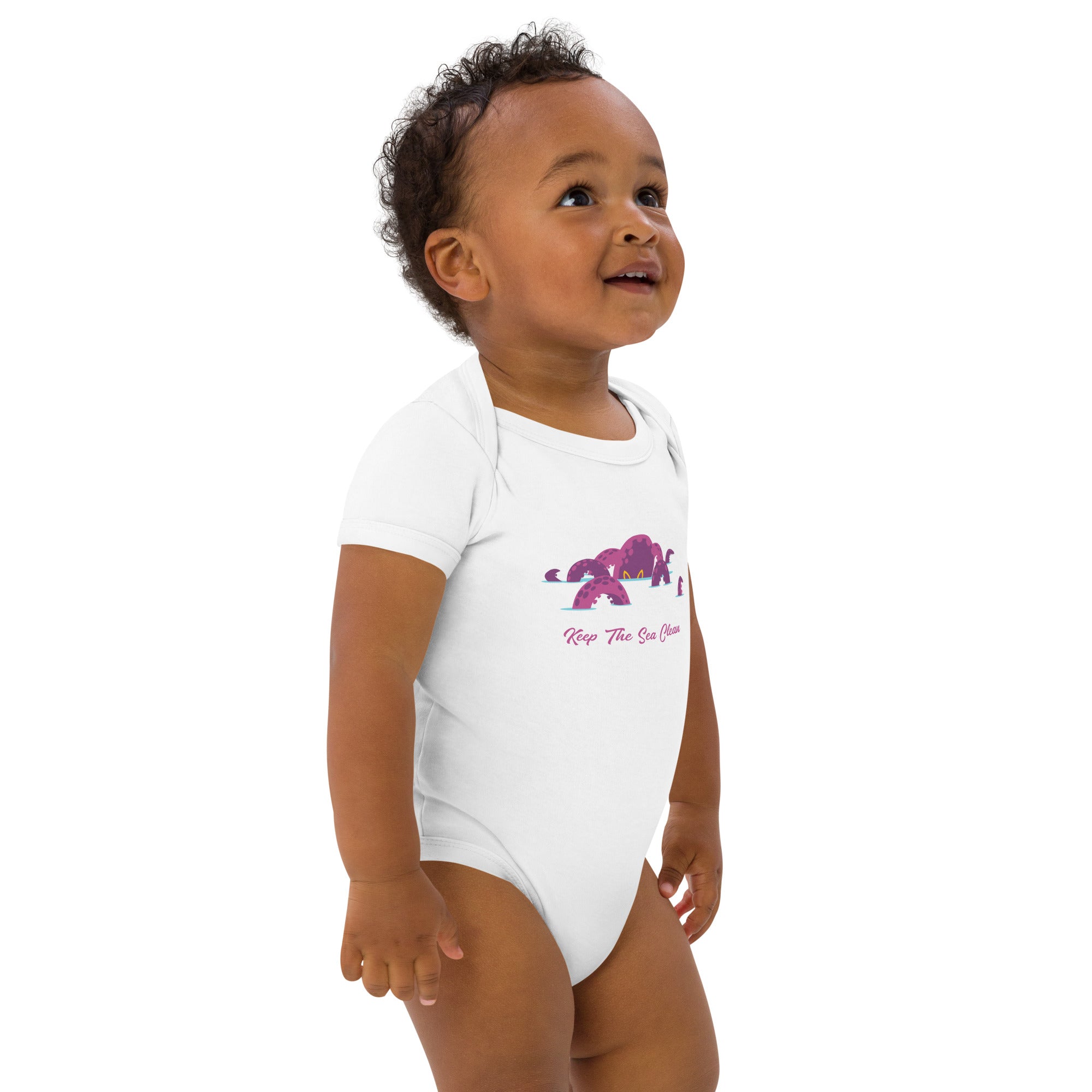 Body en coton bio bébé Octopus Purple
