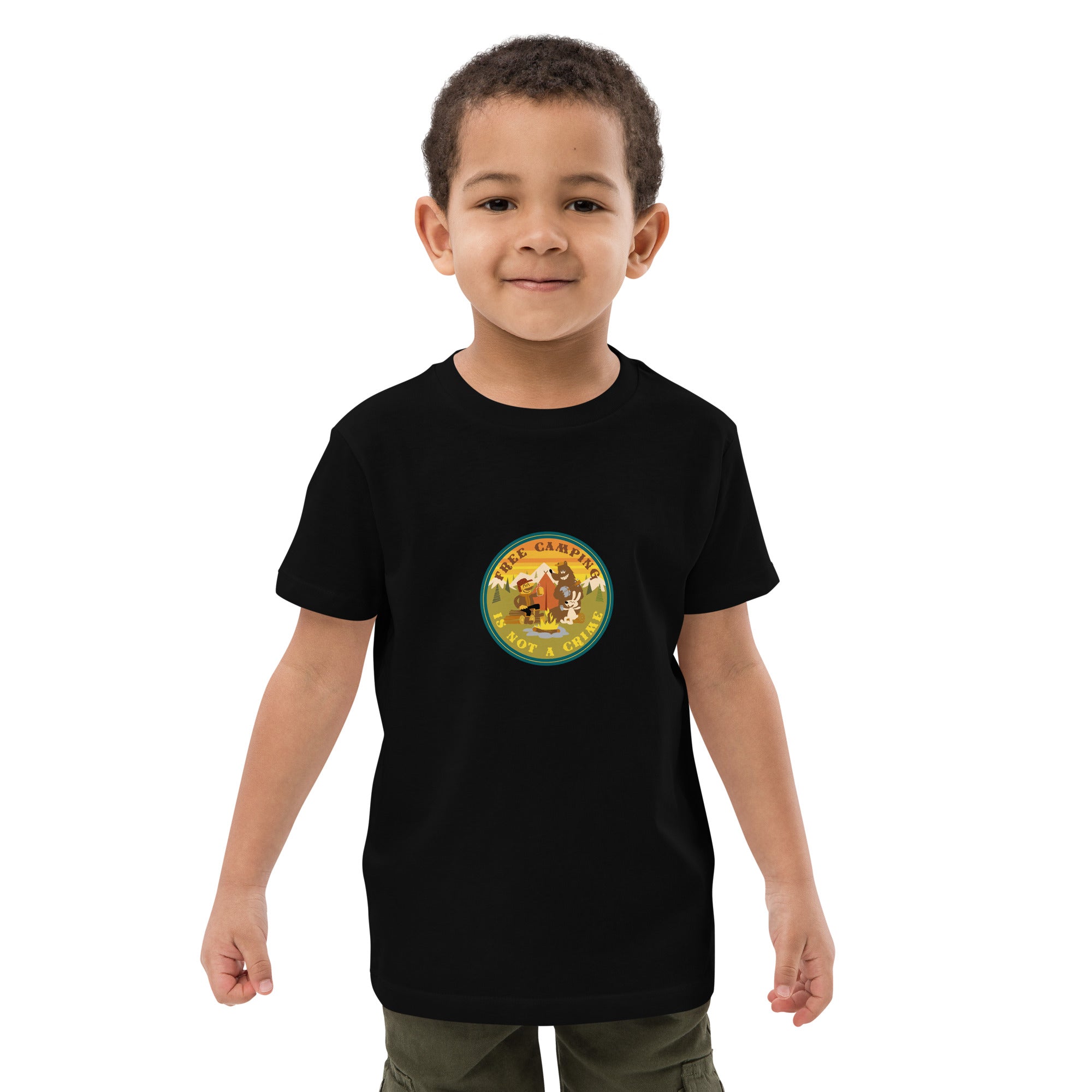 T-shirt en coton bio enfant Free Camping is not a crime