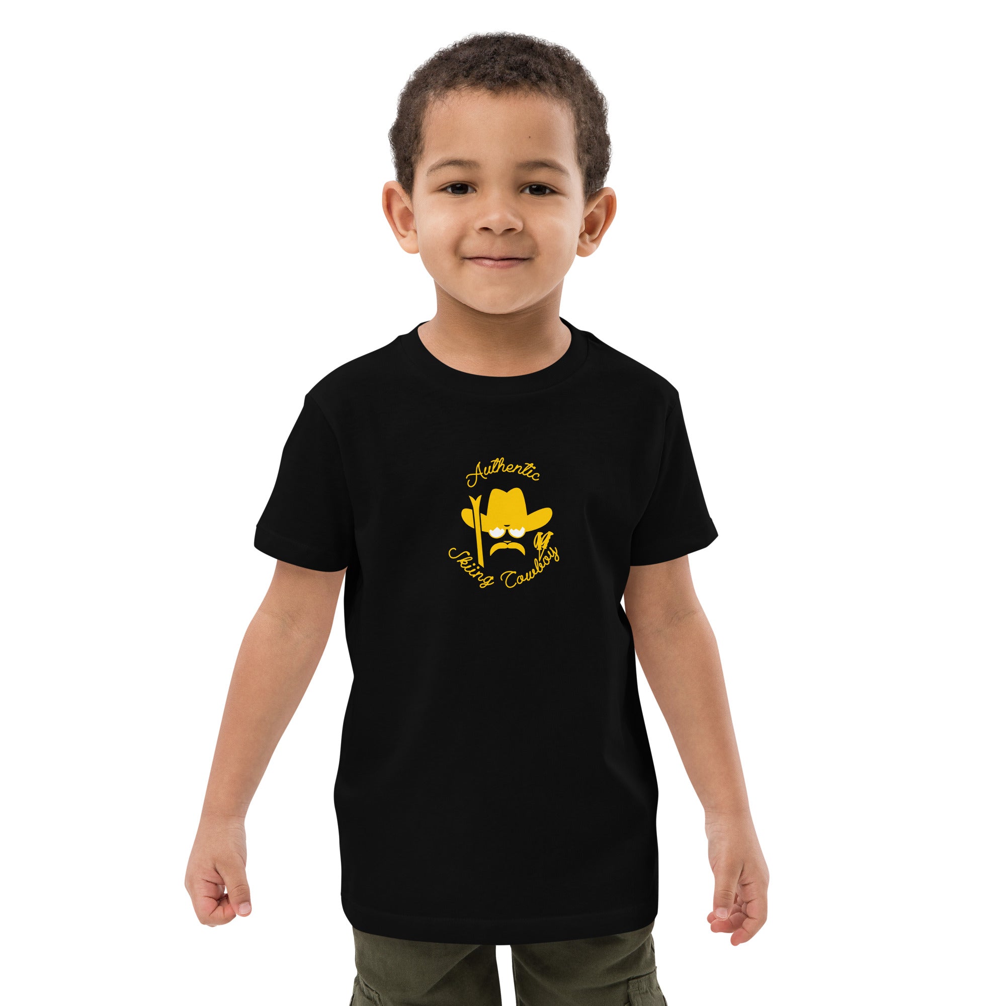 T-shirt en coton bio enfant Authentic Skiing Cowboy Gold