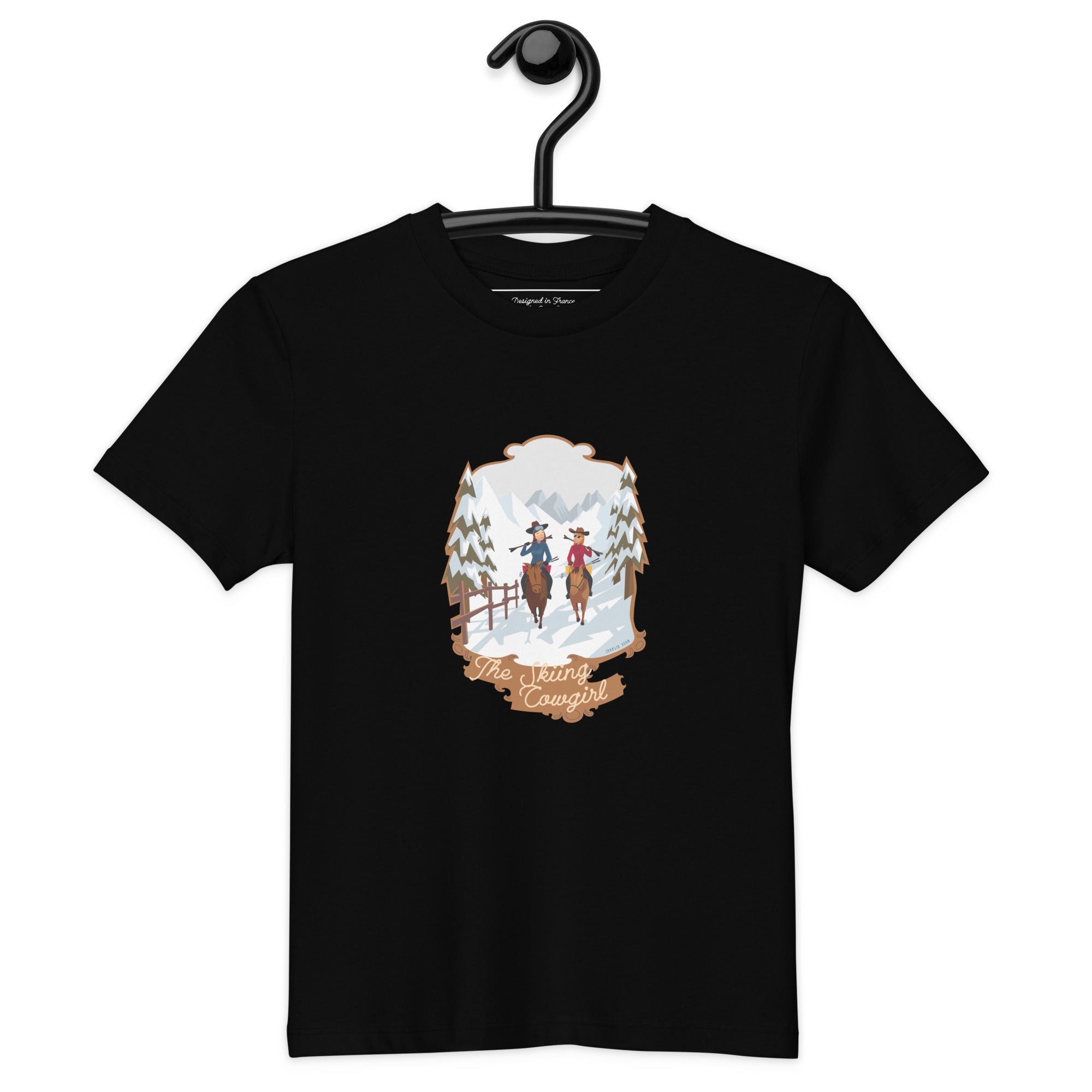 Organic cotton kids t-shirt The Skiing Cowgirl